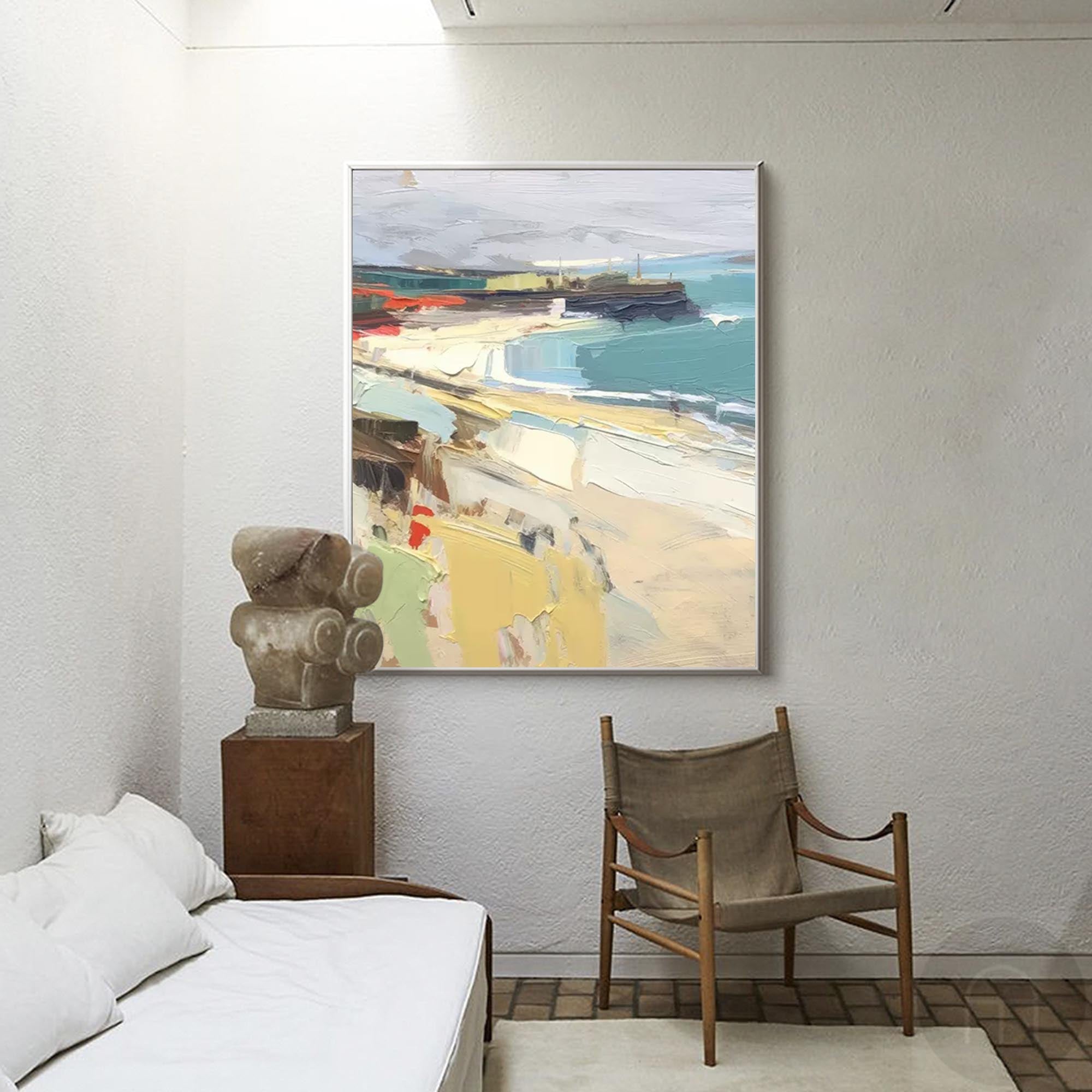 Wallart Serene Coastal Oil Painting