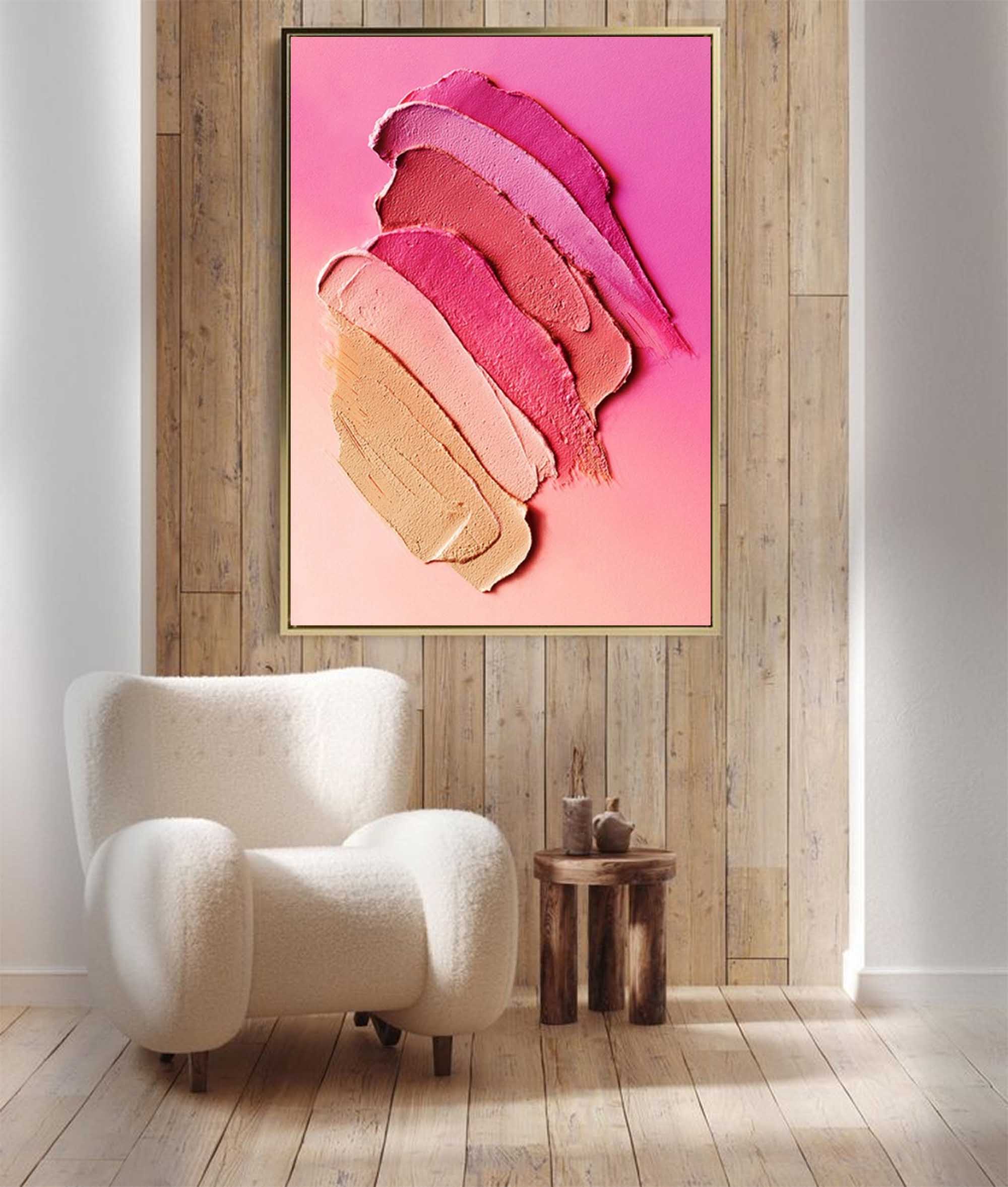 Wallart Textured Pink Gradient Canvas Art