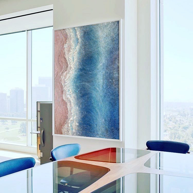 Wallart Textured Aerial Coastal Abstract Art