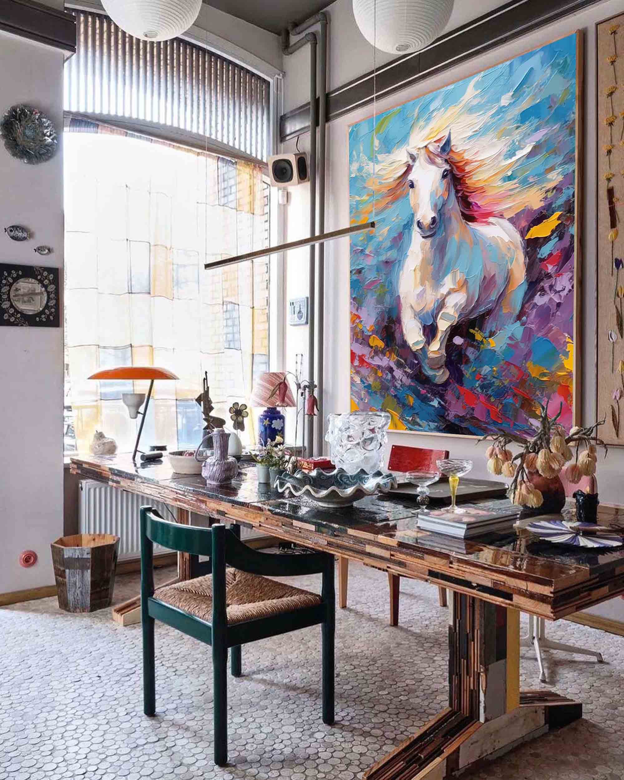Wallart Wild Spirit – Energetic Horse Oil Painting on Canvas