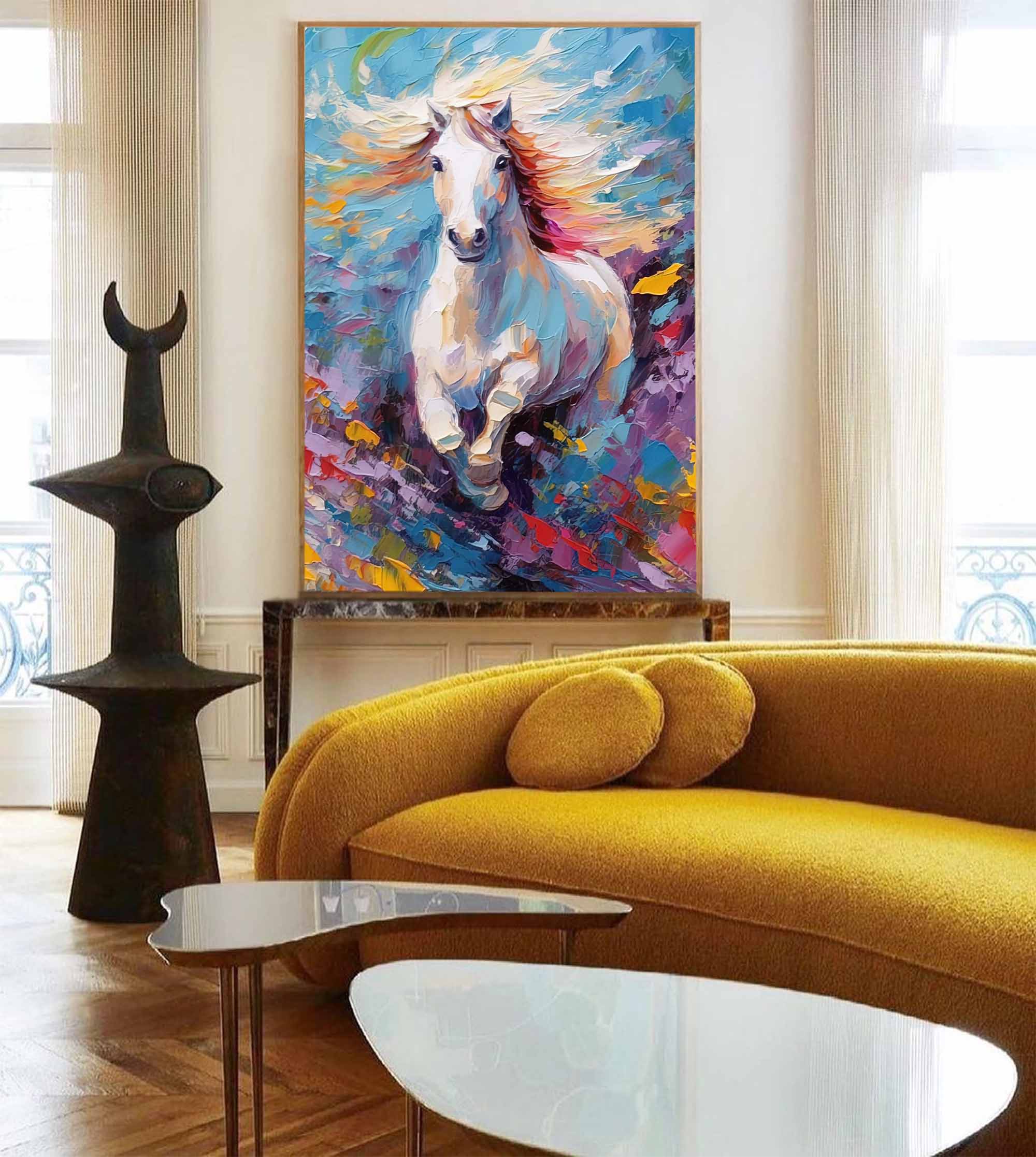 Wallart Wild Spirit – Energetic Horse Oil Painting on Canvas