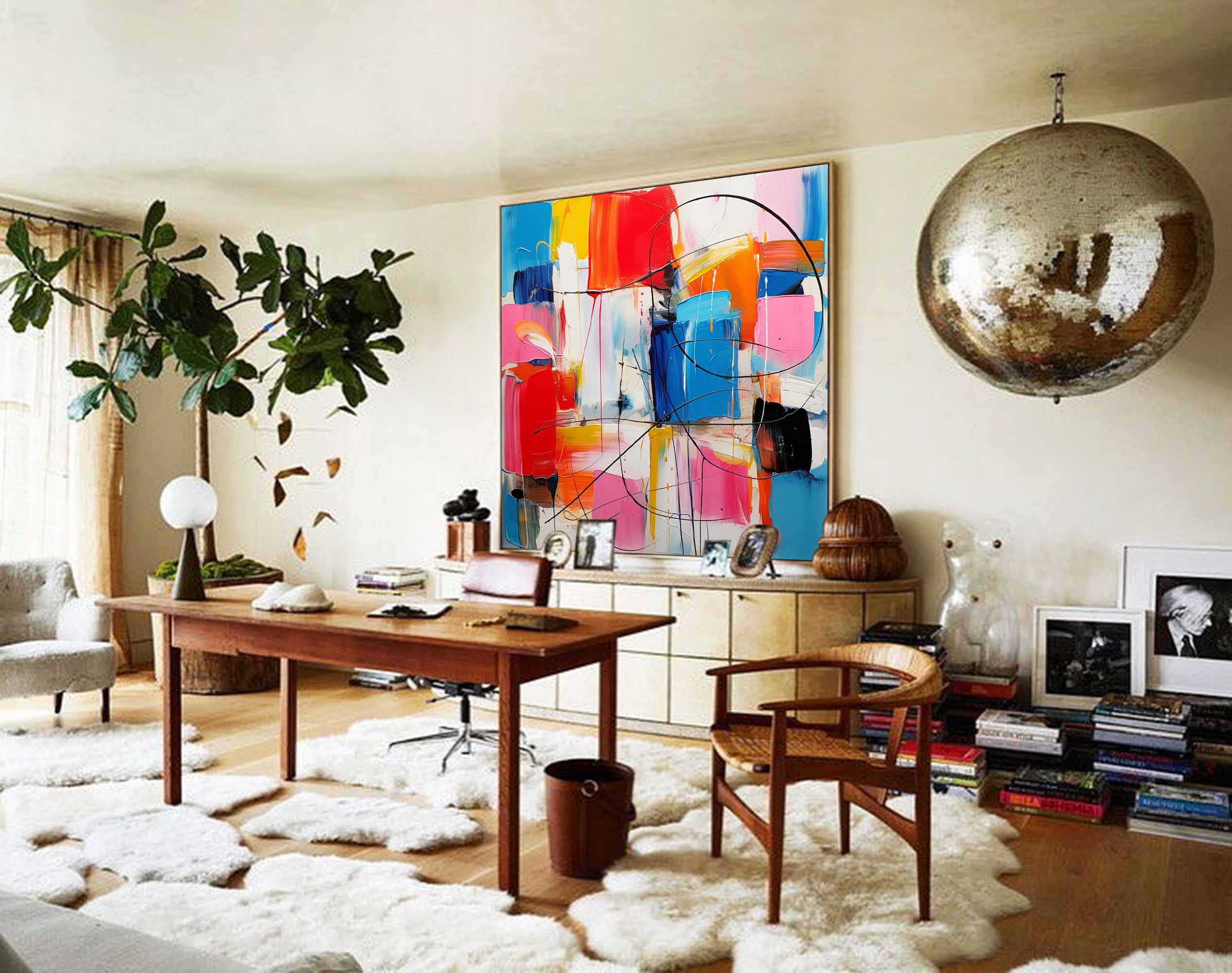 Wallart Vibrant Abstract Canvas Art
