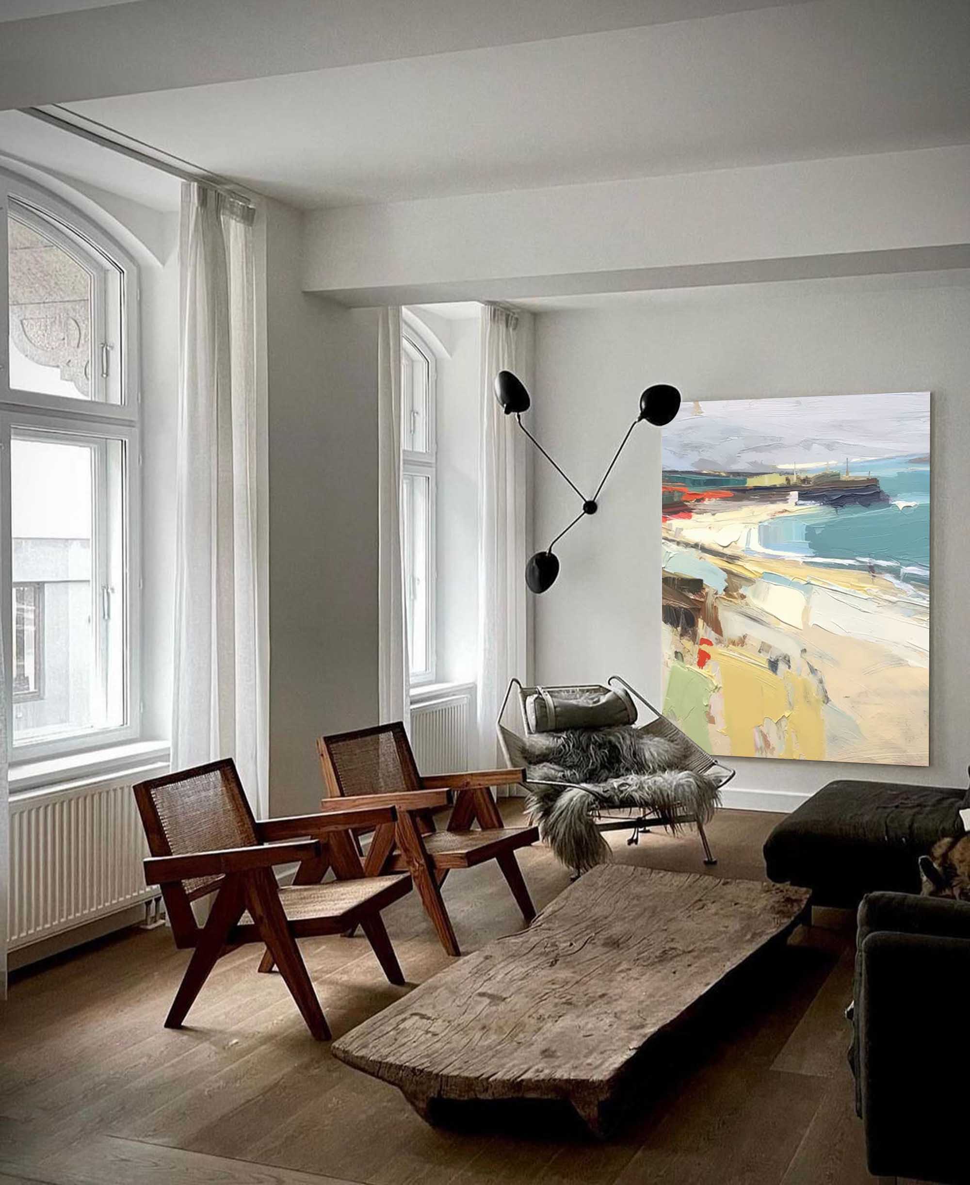 Wallart Serene Coastal Oil Painting
