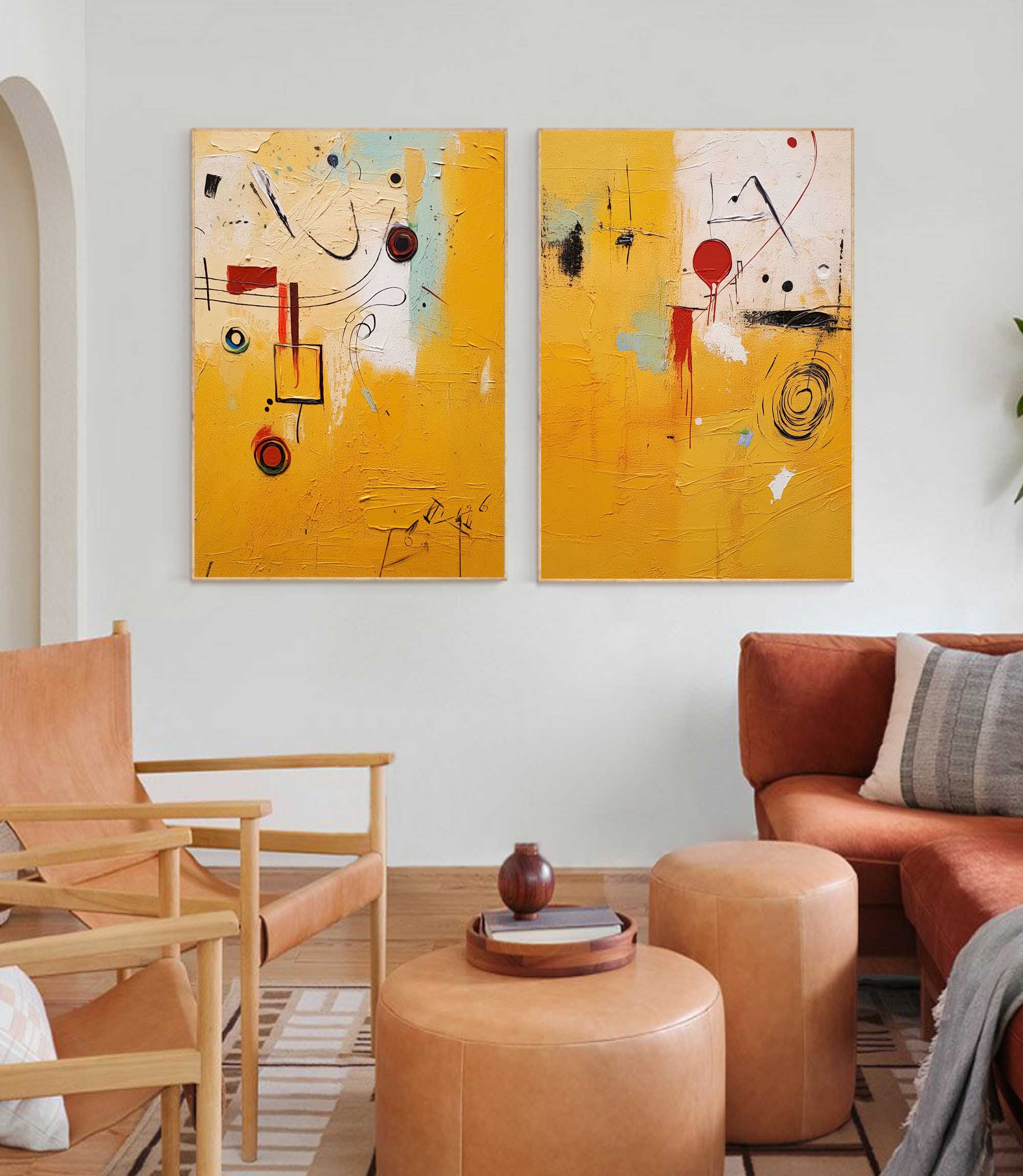 Wallart Vibrant Geometric Abstract Art