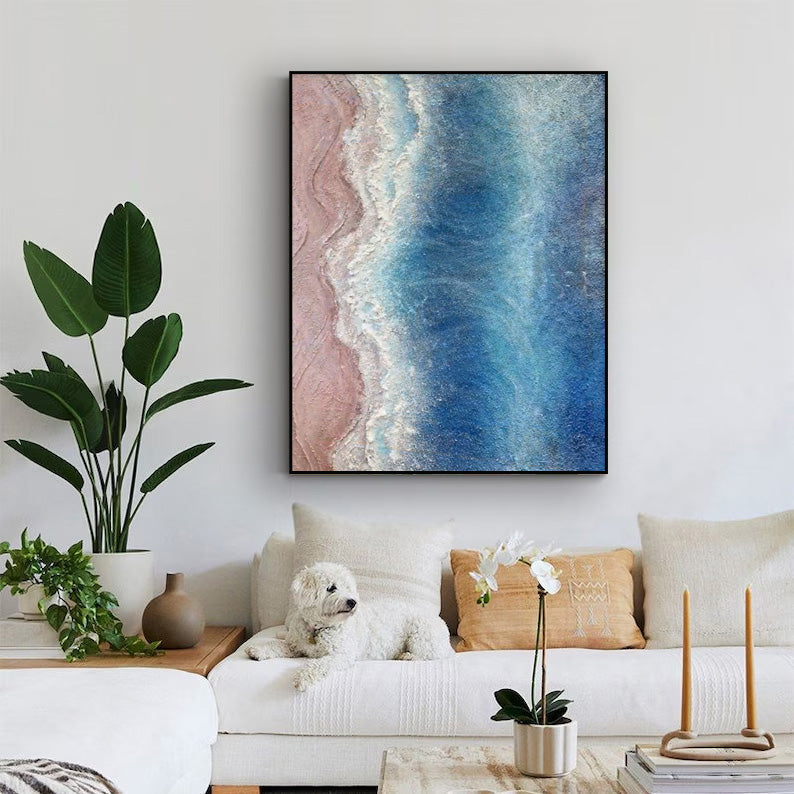 Wallart Textured Aerial Coastal Abstract Art