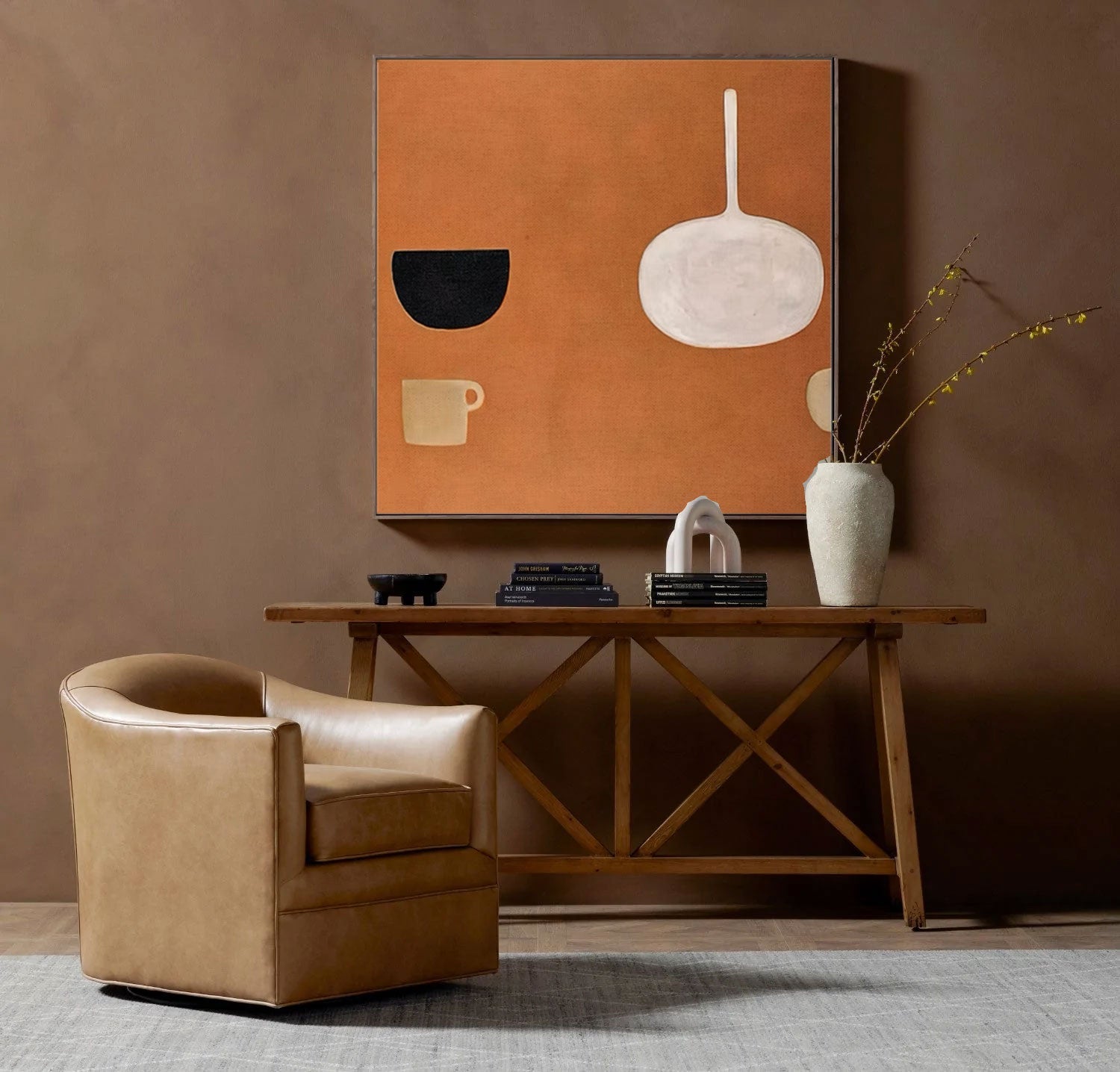Wallart Minimalist Geometric Still Life Oil Painting