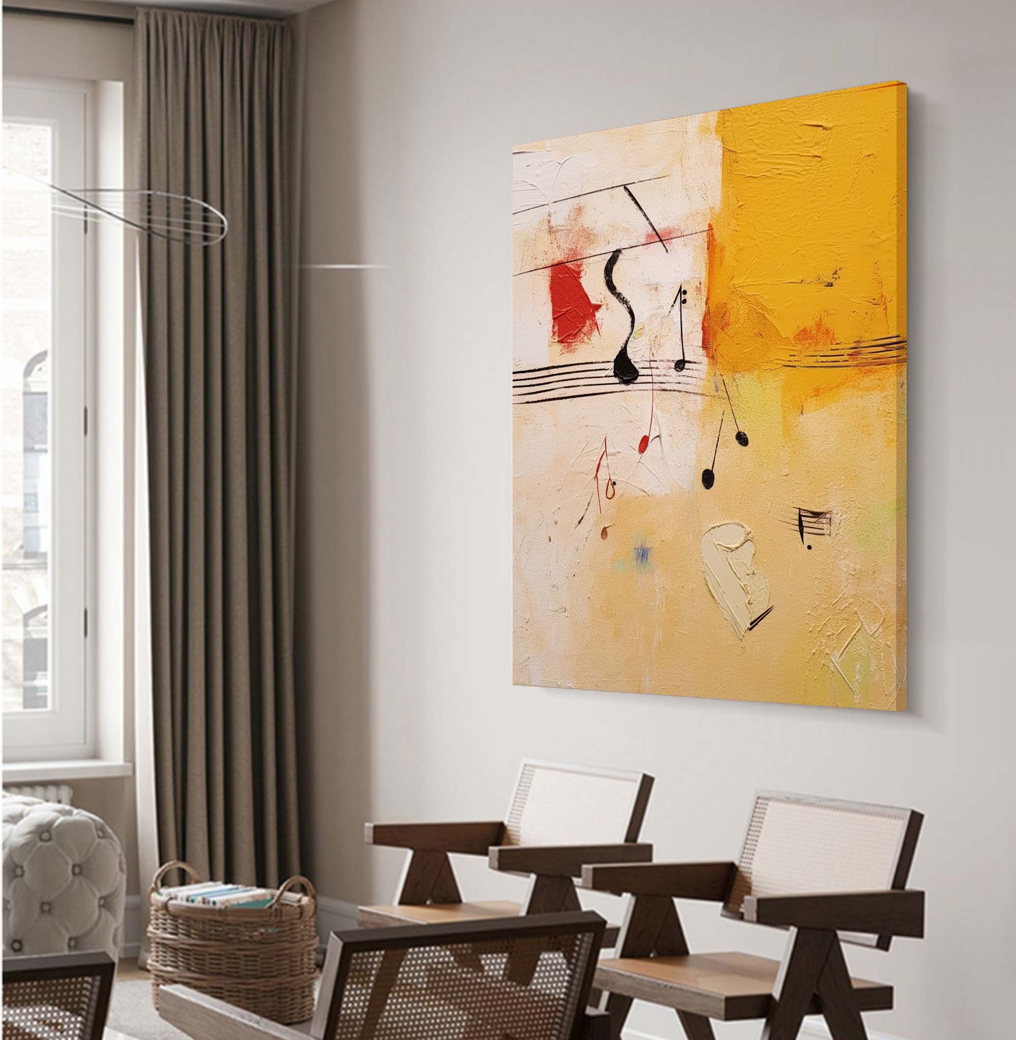 Wallart Abstract Musical Composition Canvas Art in Vibrant Tones