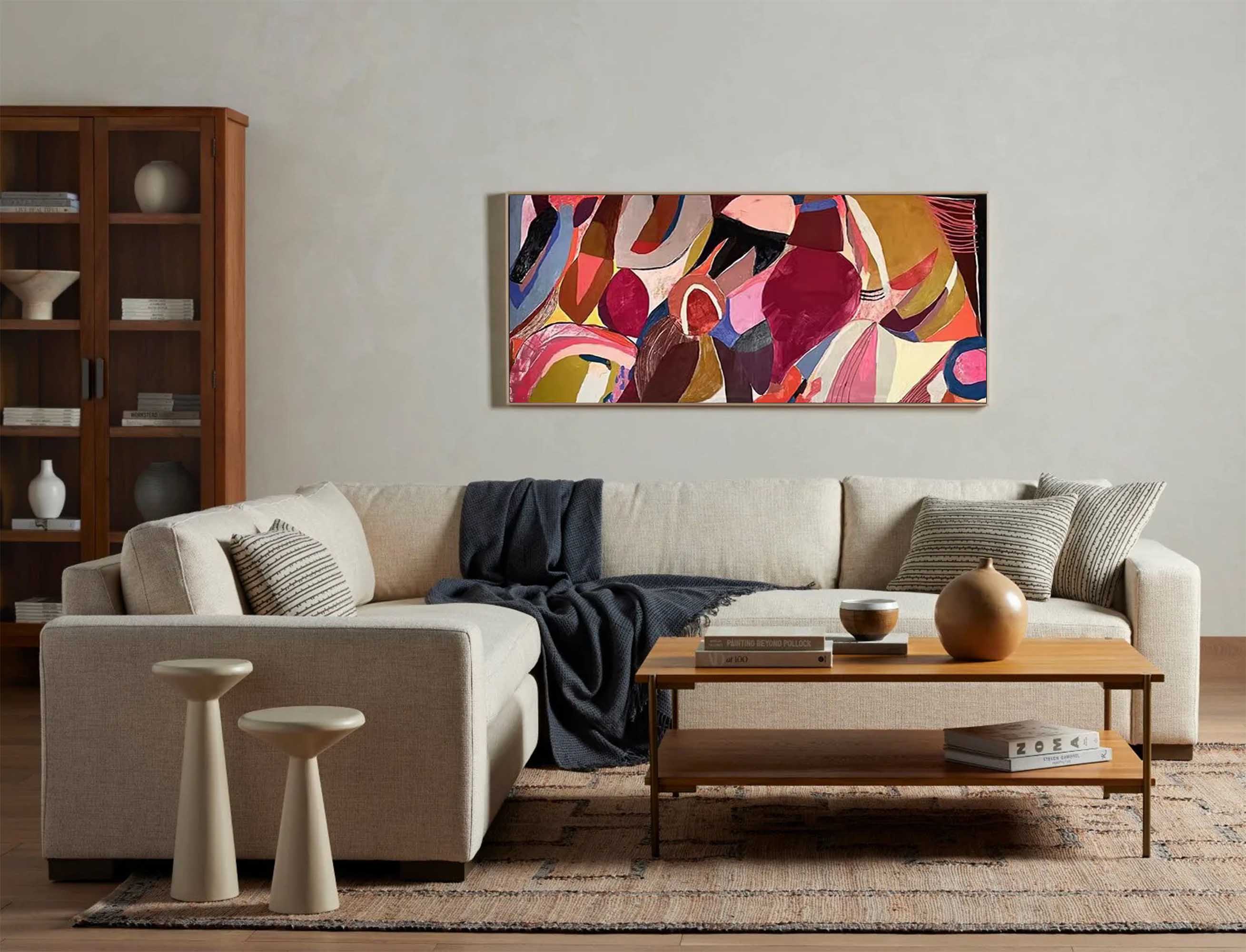 Wallart Vibrant Abstract Shapes Painting