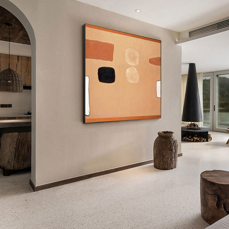 Wallart Geometric Minimalist Abstract Oil Painting