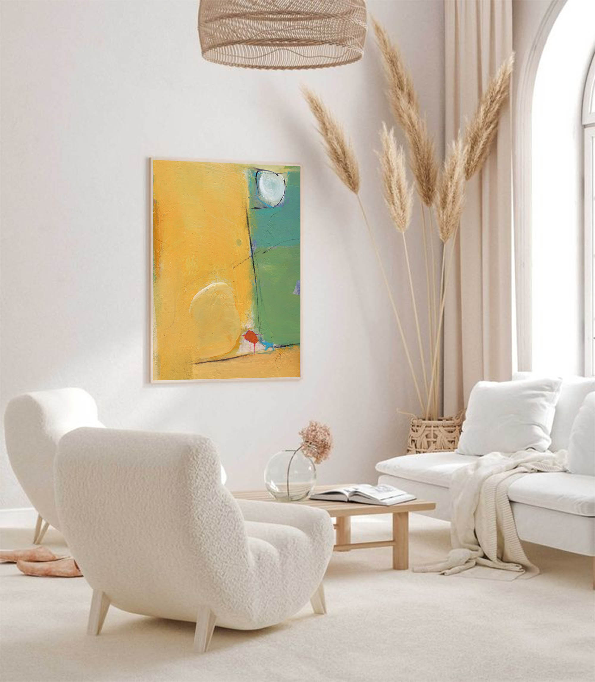 Wallart Minimalist Abstract Pastel Canvas Art