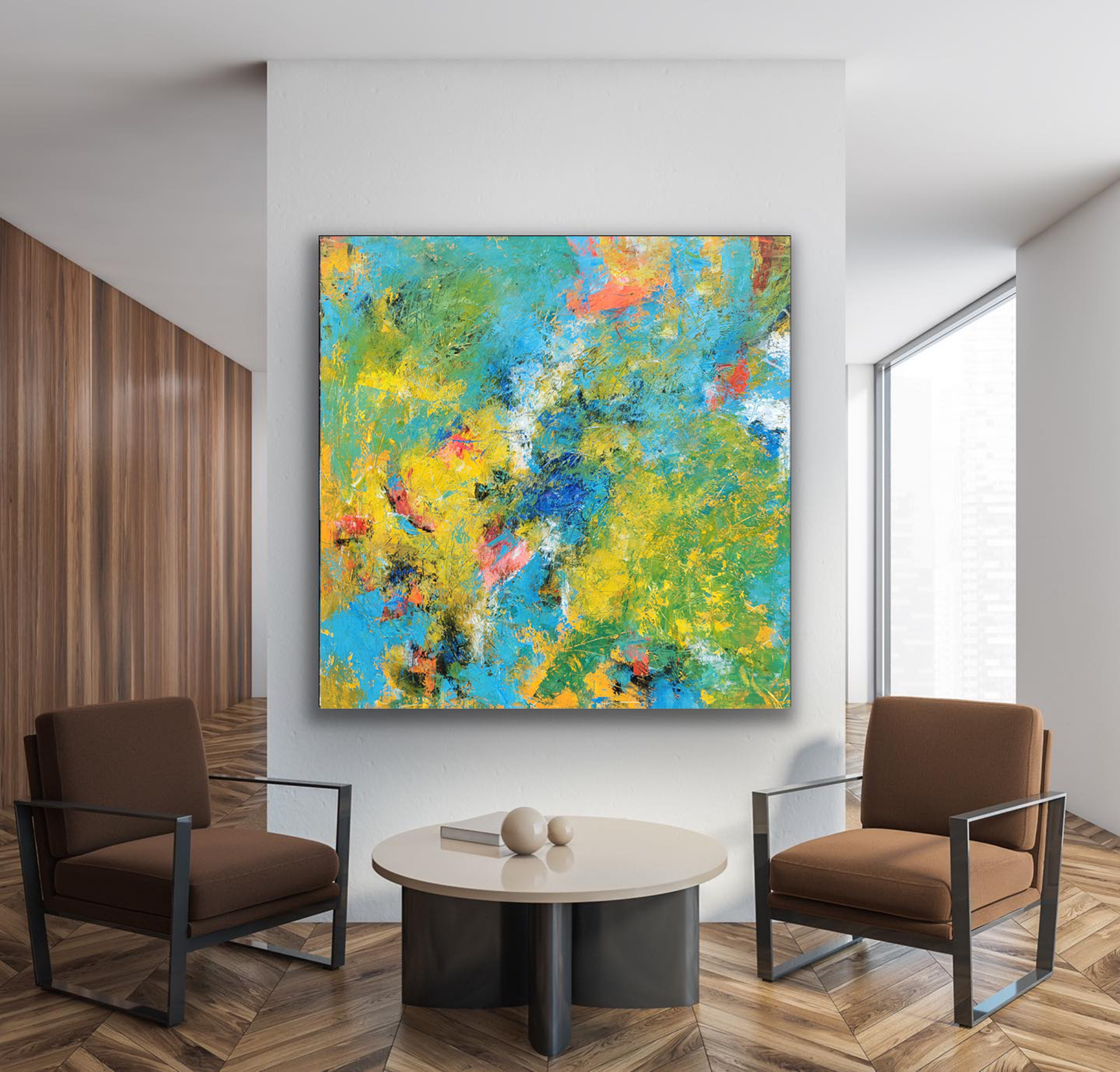 Wallart Vibrant Chaos: Abstract Color Burst