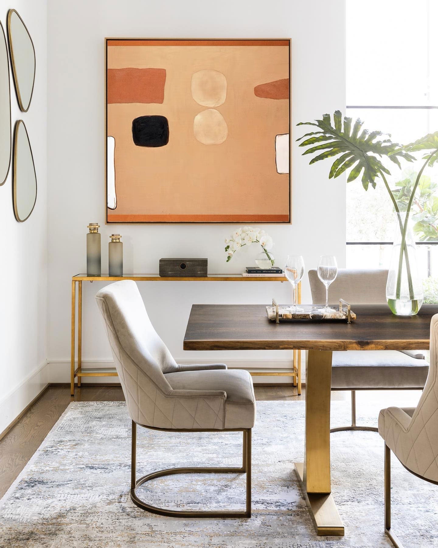 Wallart Geometric Minimalist Abstract Oil Painting