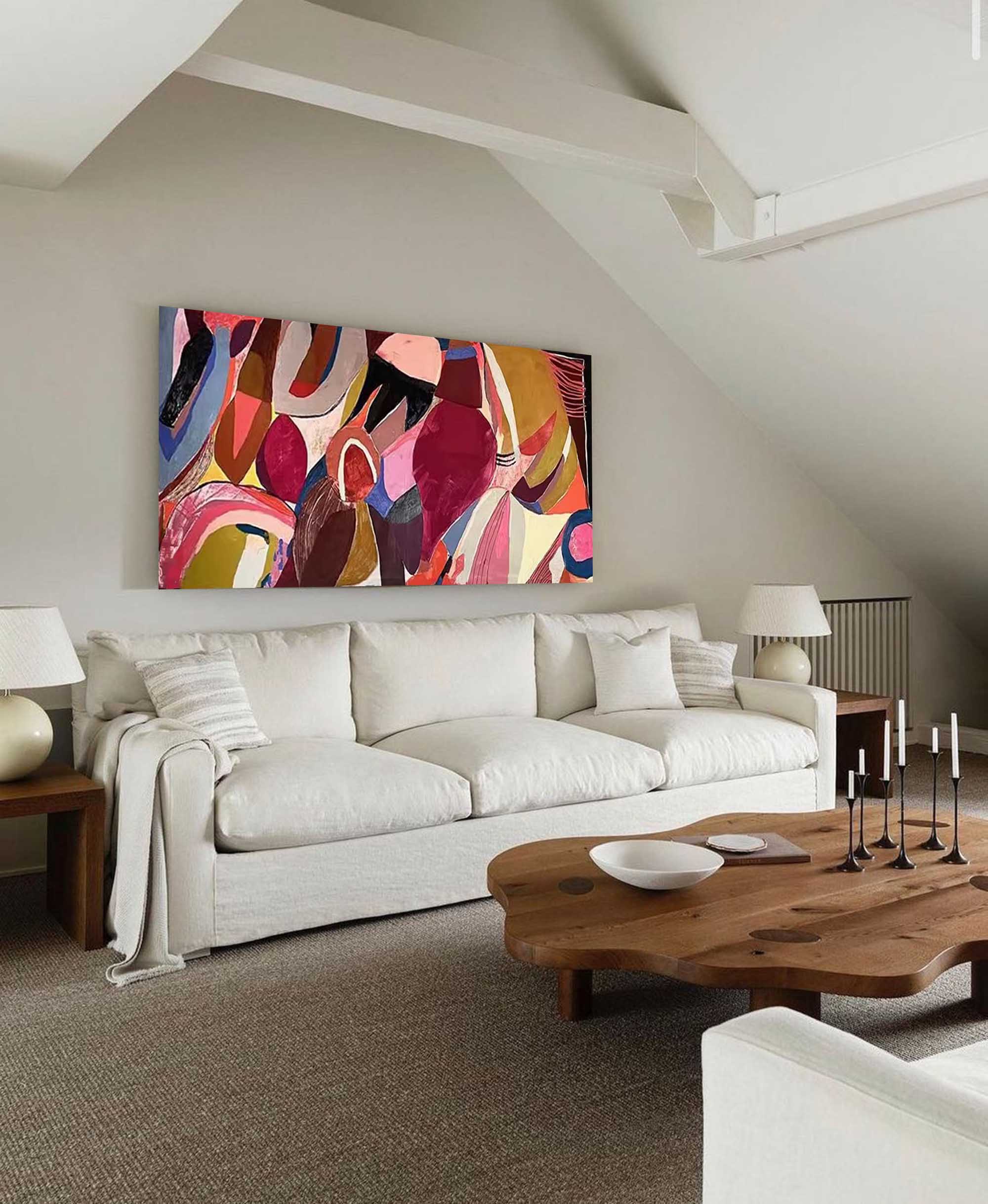 Wallart Vibrant Abstract Shapes Painting