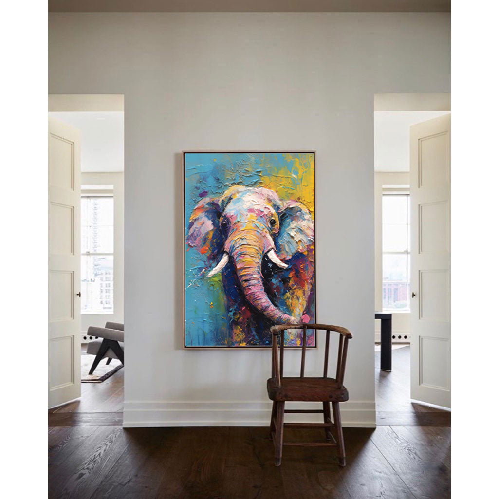 Wallart Whimsical Elephant in Vibrant Hues