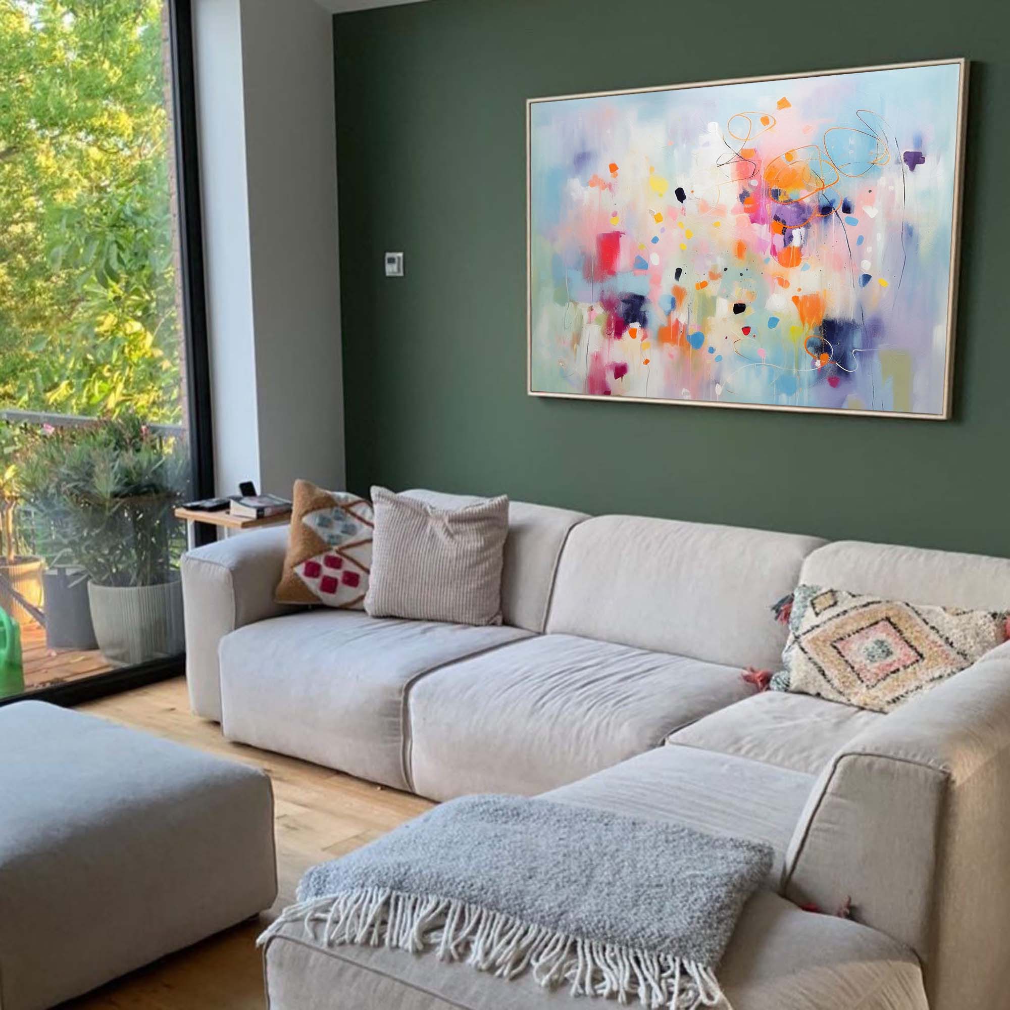 Wallart Vibrant Abstract Color Splash Art