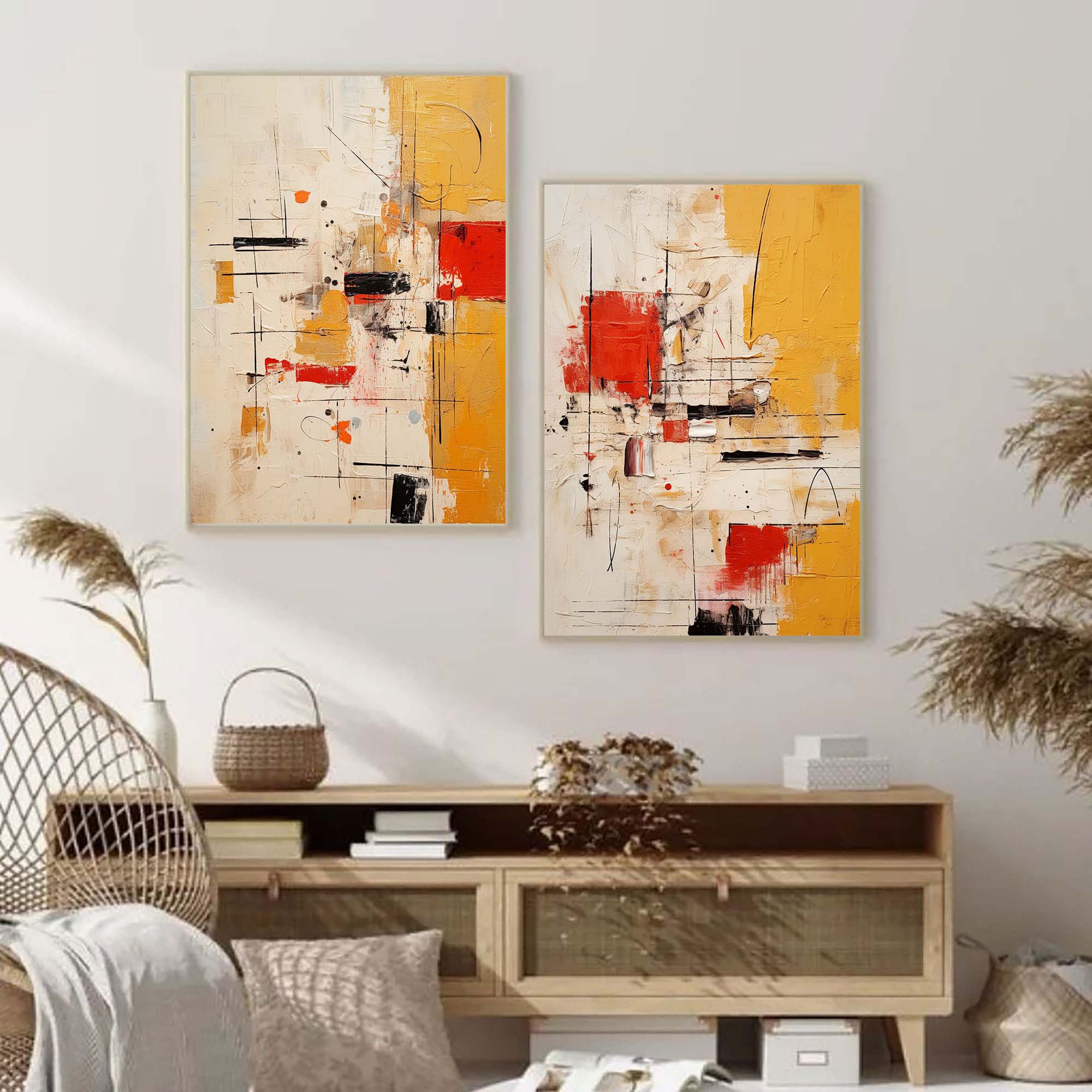 Wallart Geometric Abstract Art Duo Set
