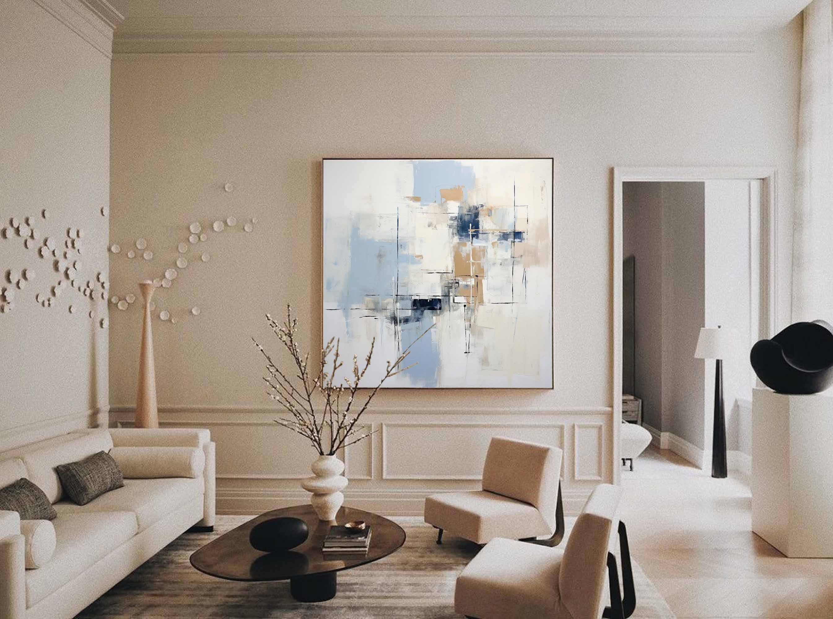 Wallart Serenity in Structure: Minimalist Abstract Geometry