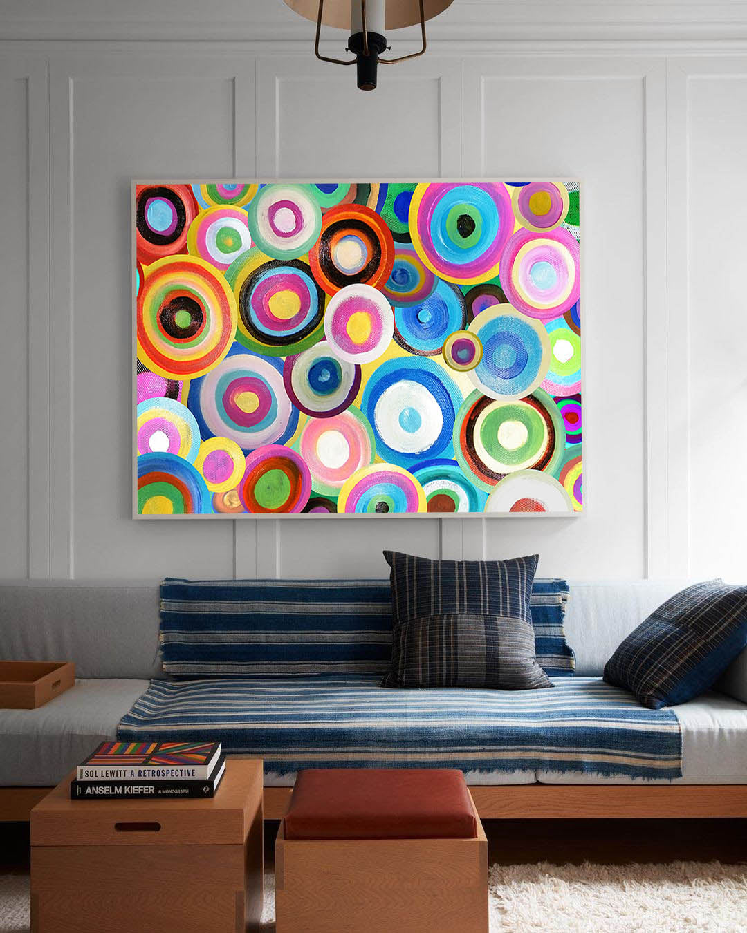 Wallart Colorful Circles Textured Abstract Art