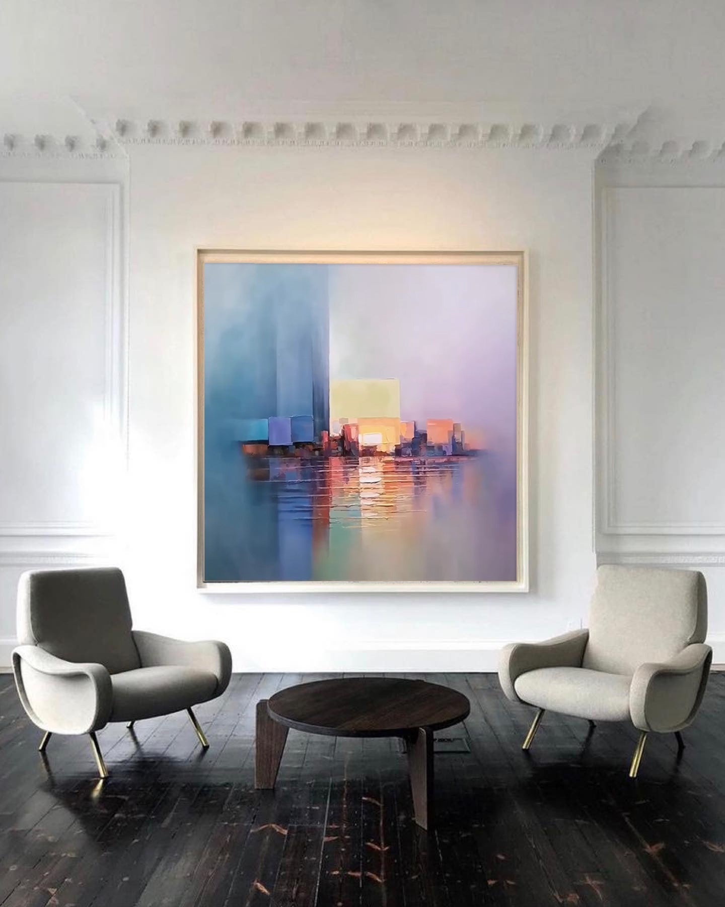 Wallart Abstract Cityscape in Soft Hues