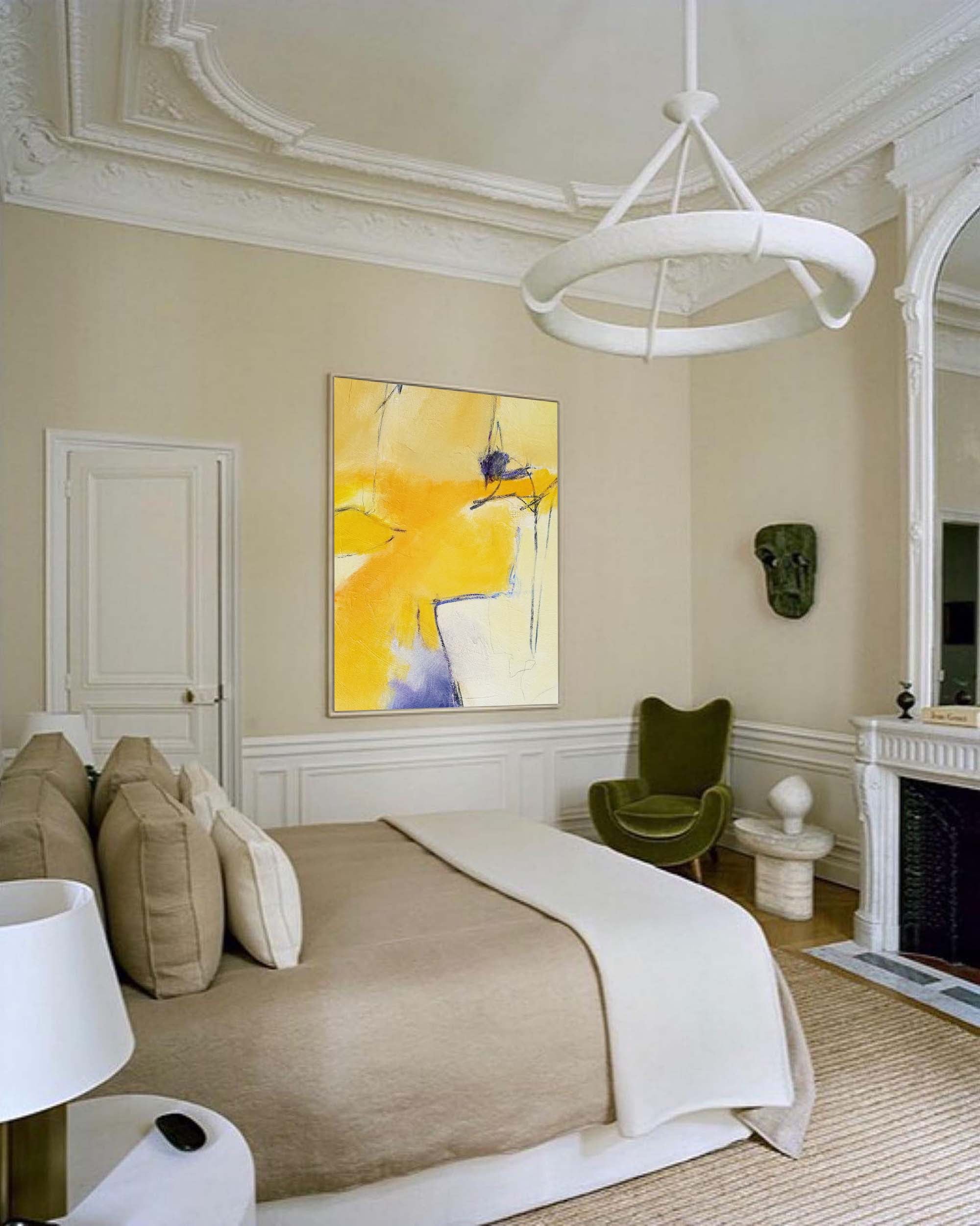 Wallart Golden Glow Abstract Canvas Art