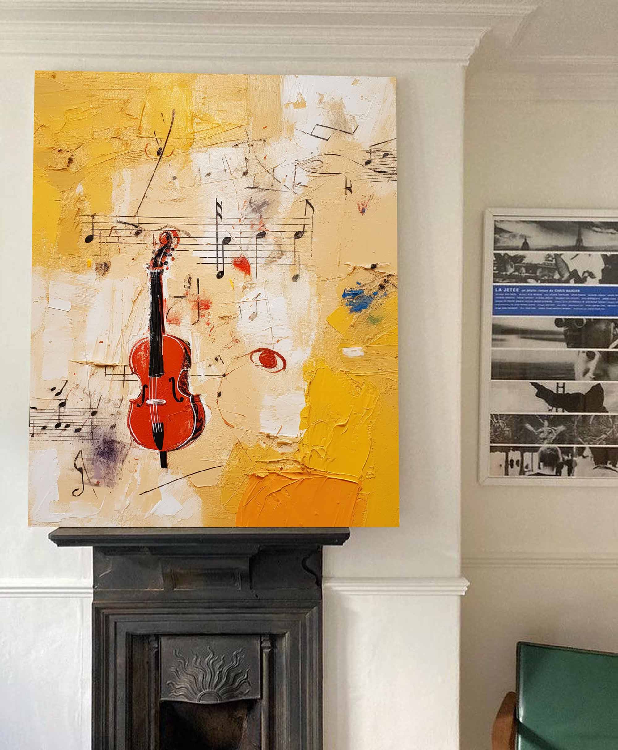 Wallart Abstract Violin Symphony Art