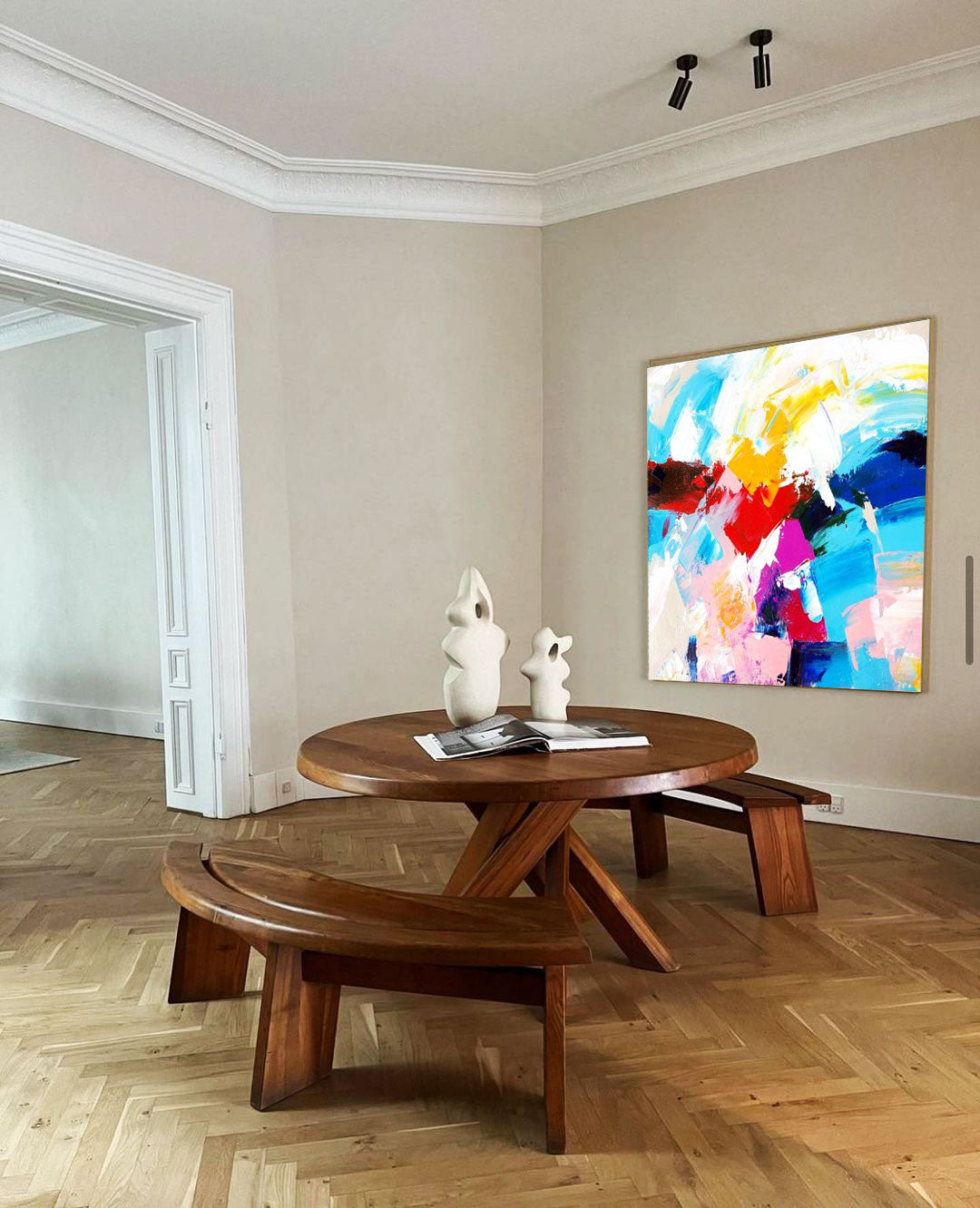 Wallart Vibrant Colorful Abstract Painting