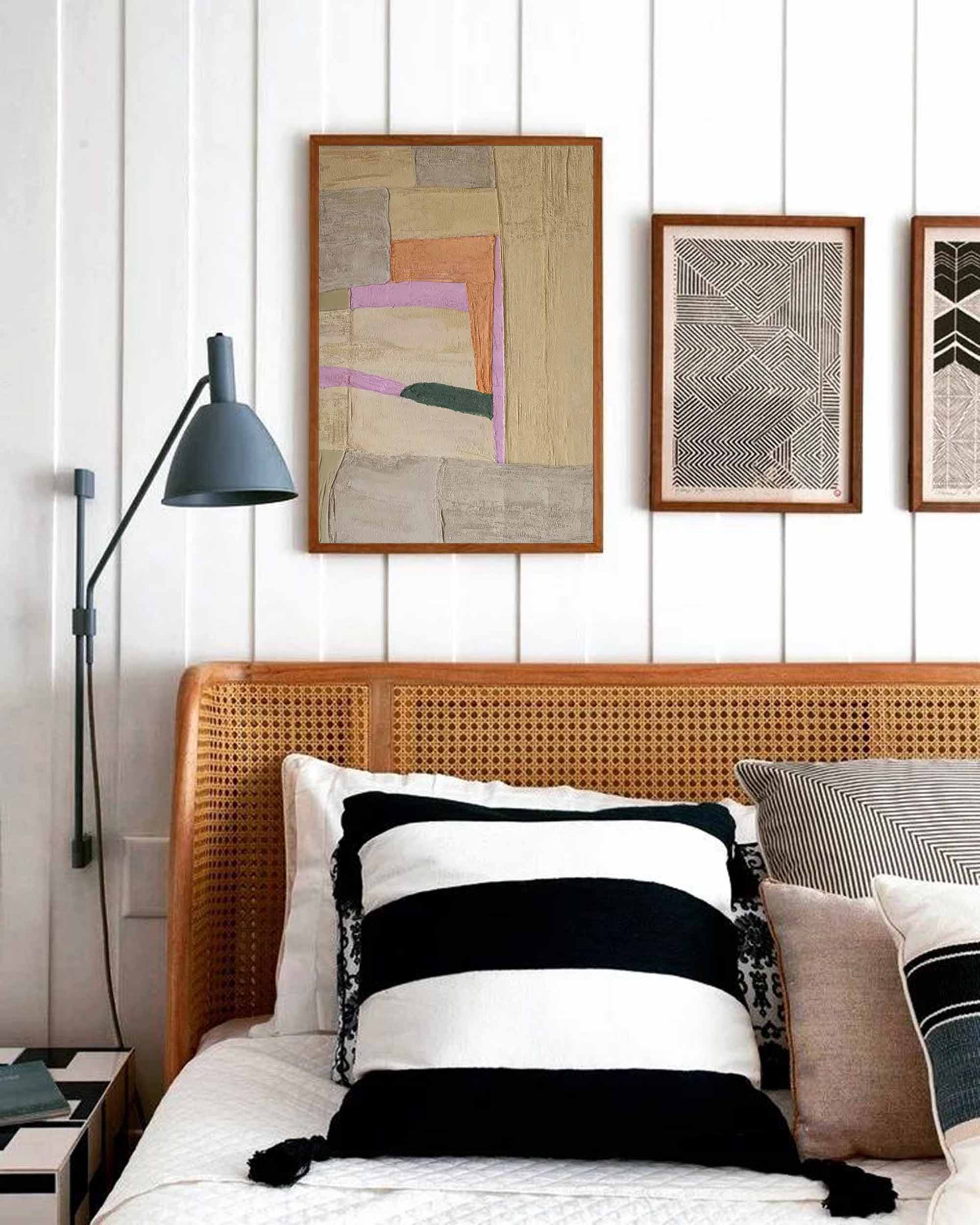 Wallart Muted Geometric Abstract Canvas Art