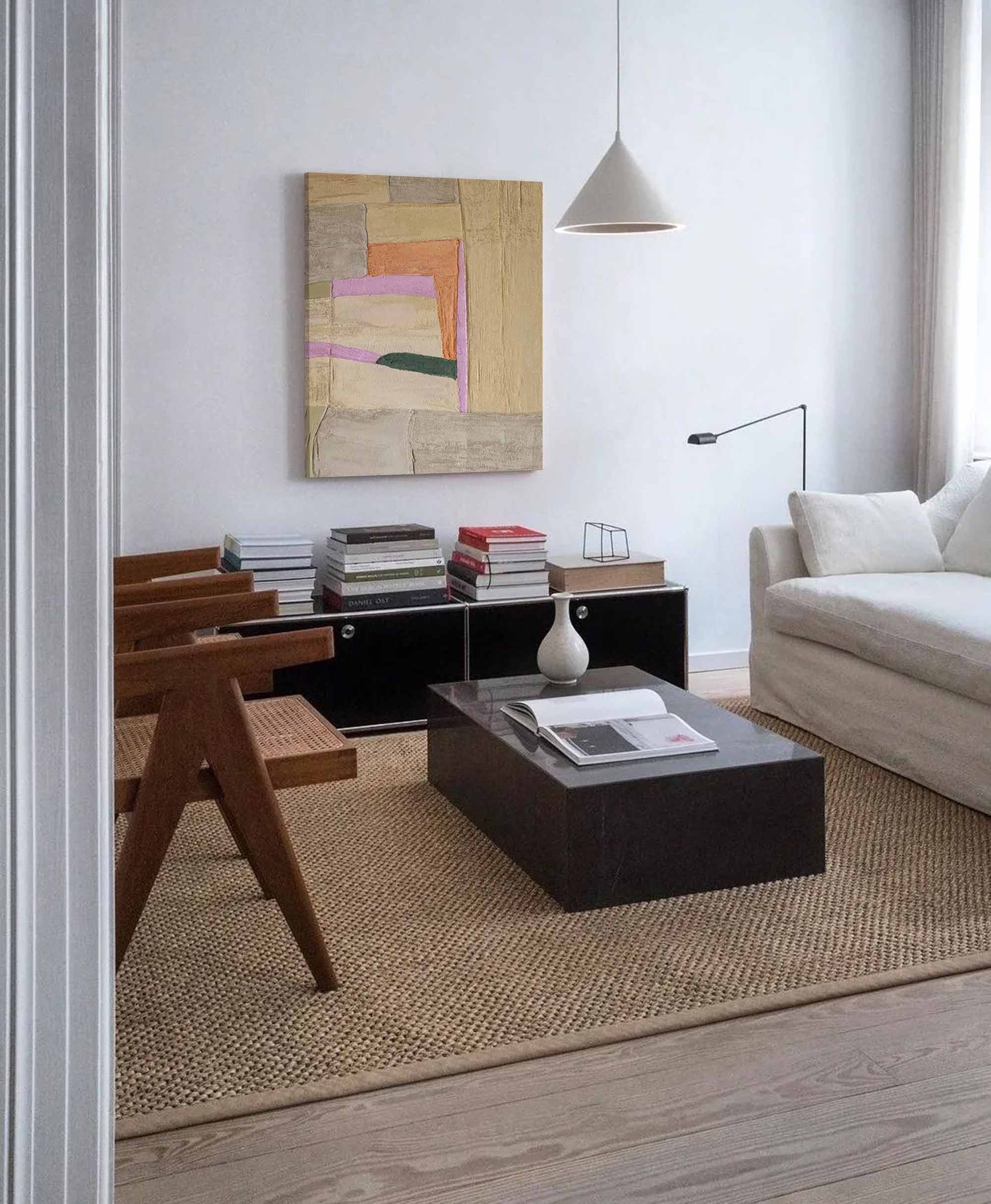 Wallart Muted Geometric Abstract Canvas Art