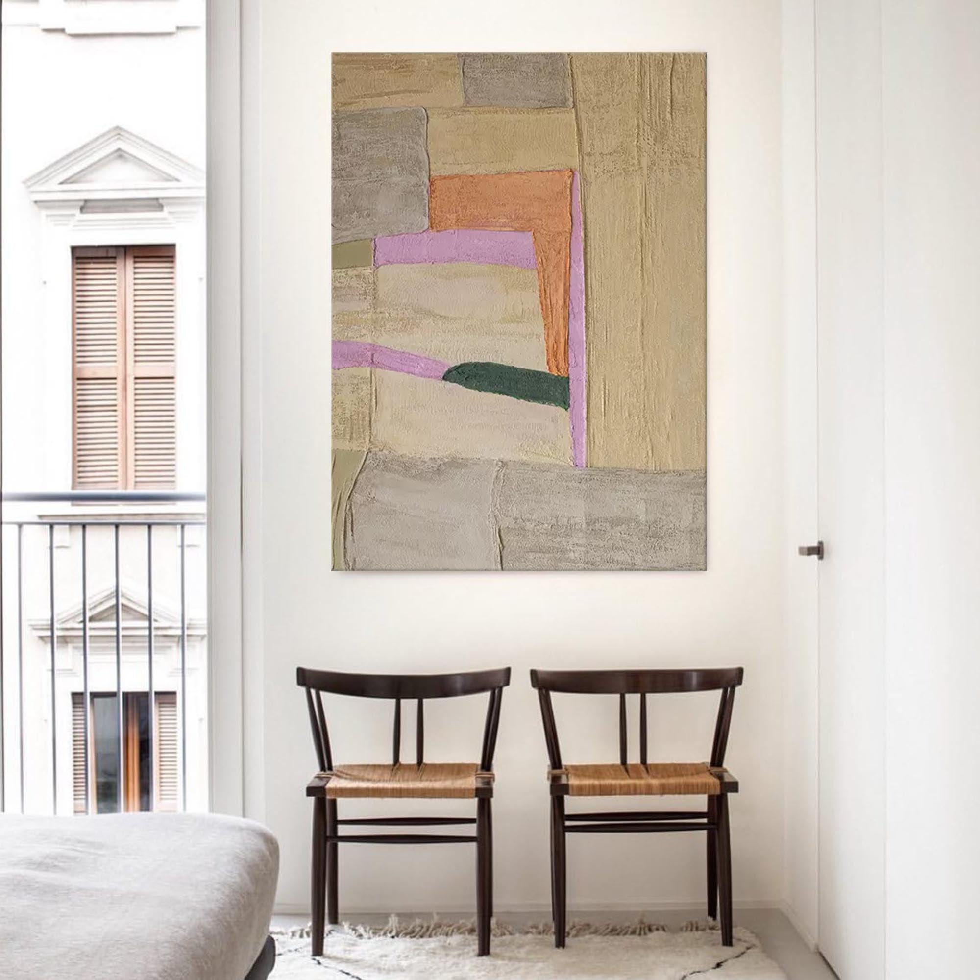 Wallart Muted Geometric Abstract Canvas Art