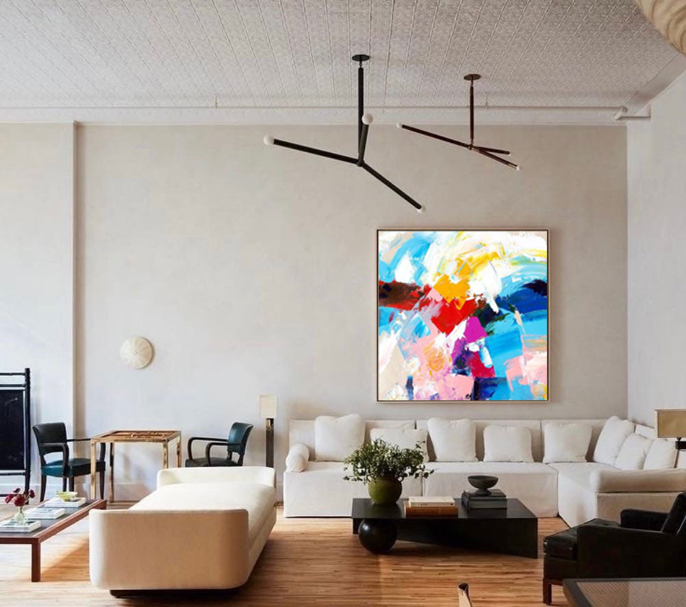 Wallart Vibrant Colorful Abstract Painting