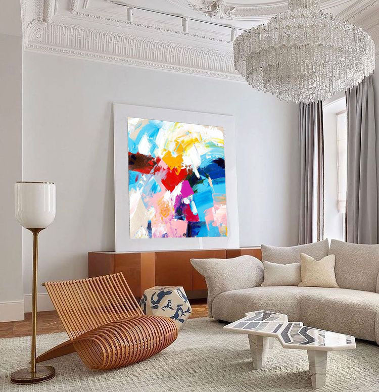Wallart Vibrant Colorful Abstract Painting