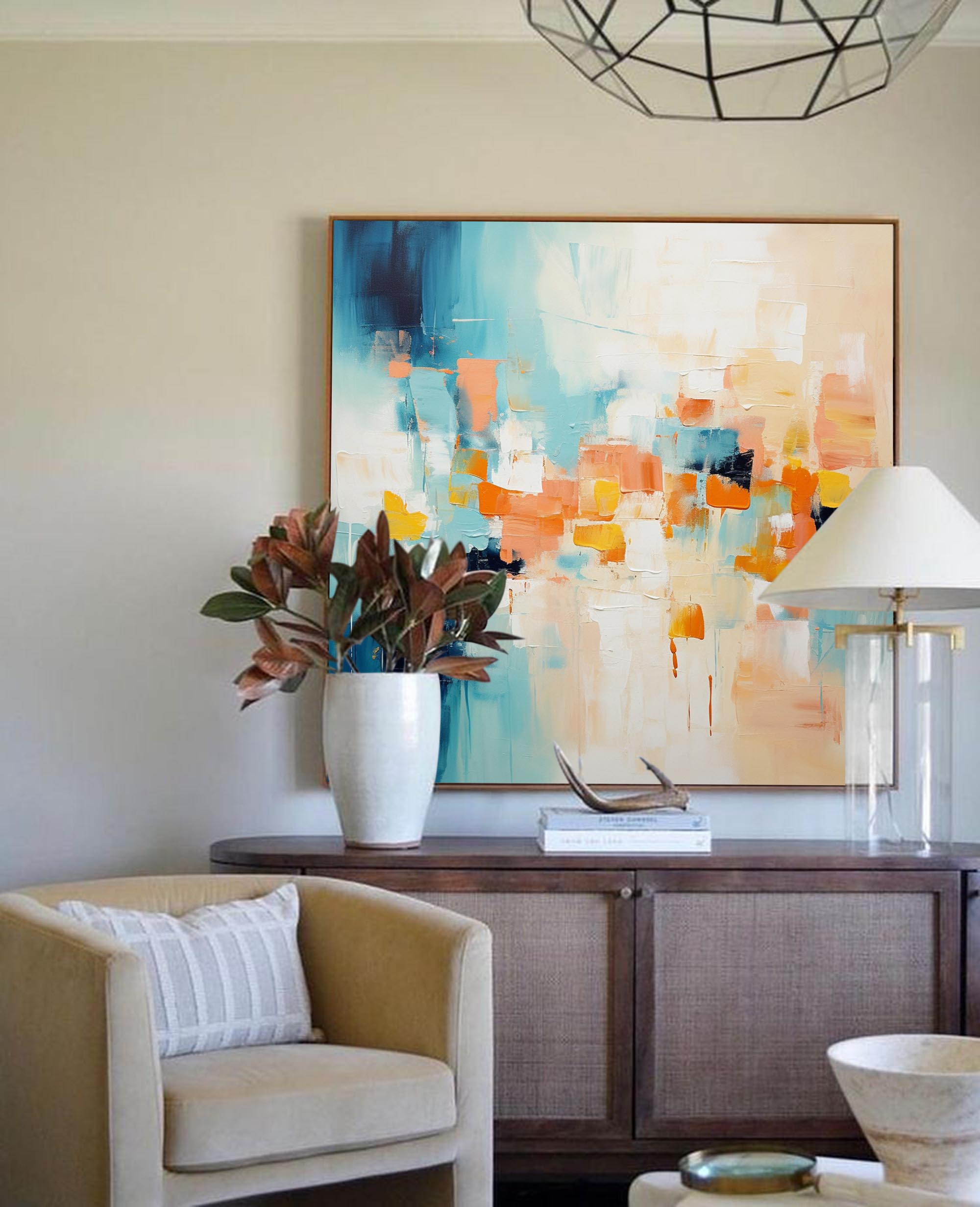 Wallart Modern Abstract Vibrant Canvas Art