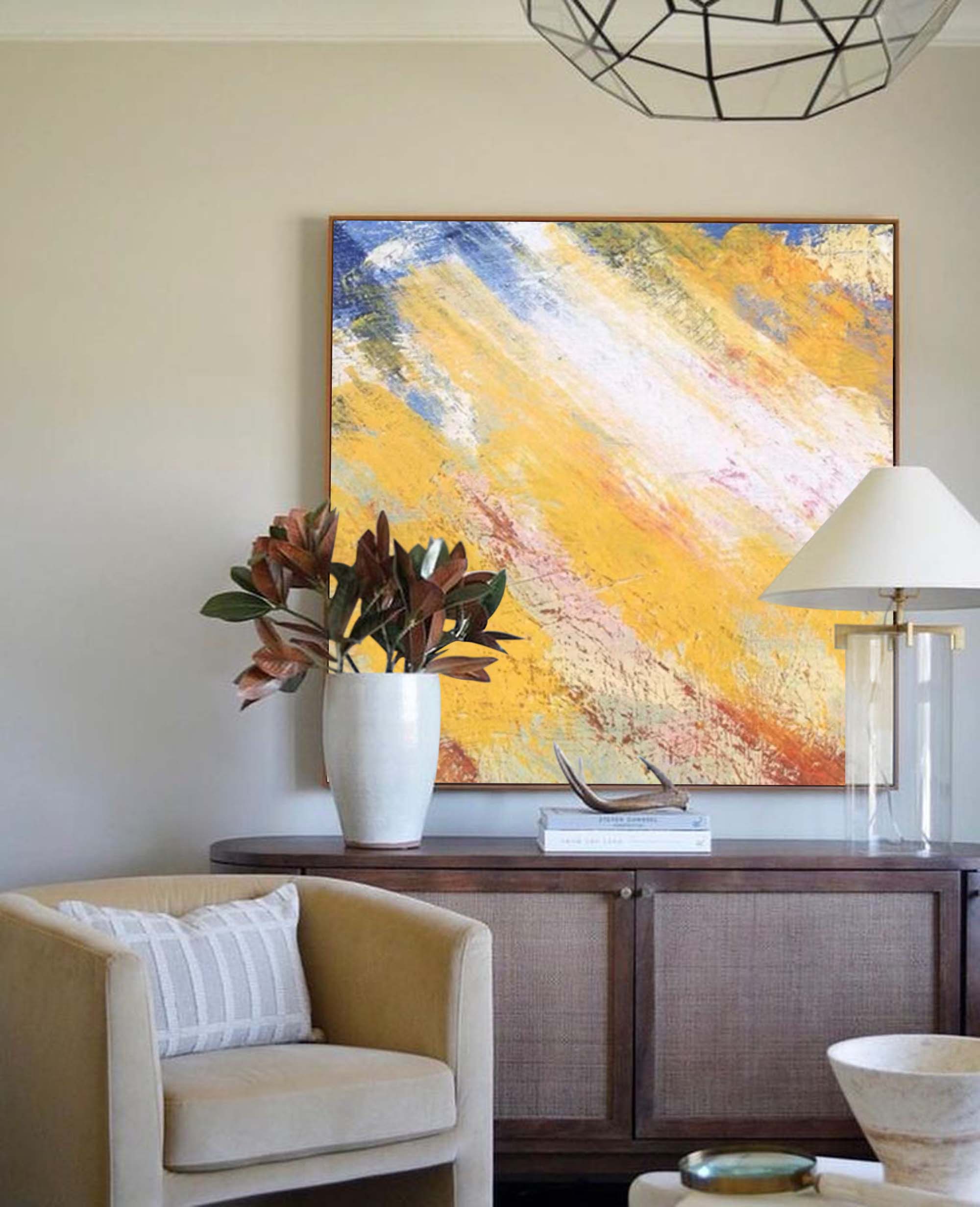 Wallart Golden Rays of Abstraction