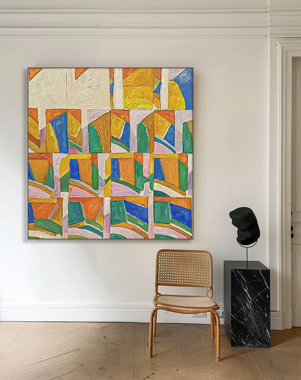 Wallart Geometric Abstract Pattern Canvas Art