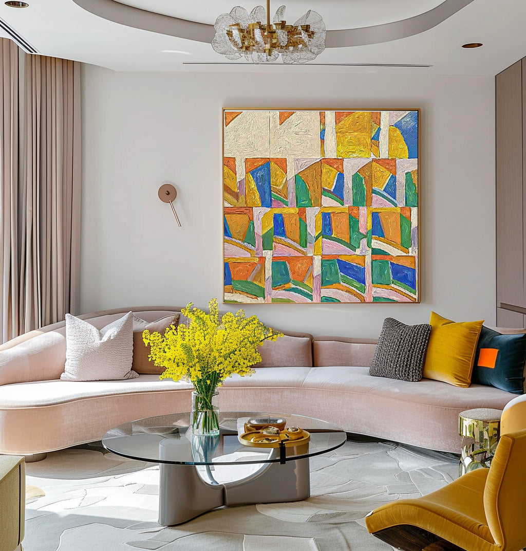 Wallart Geometric Abstract Pattern Canvas Art