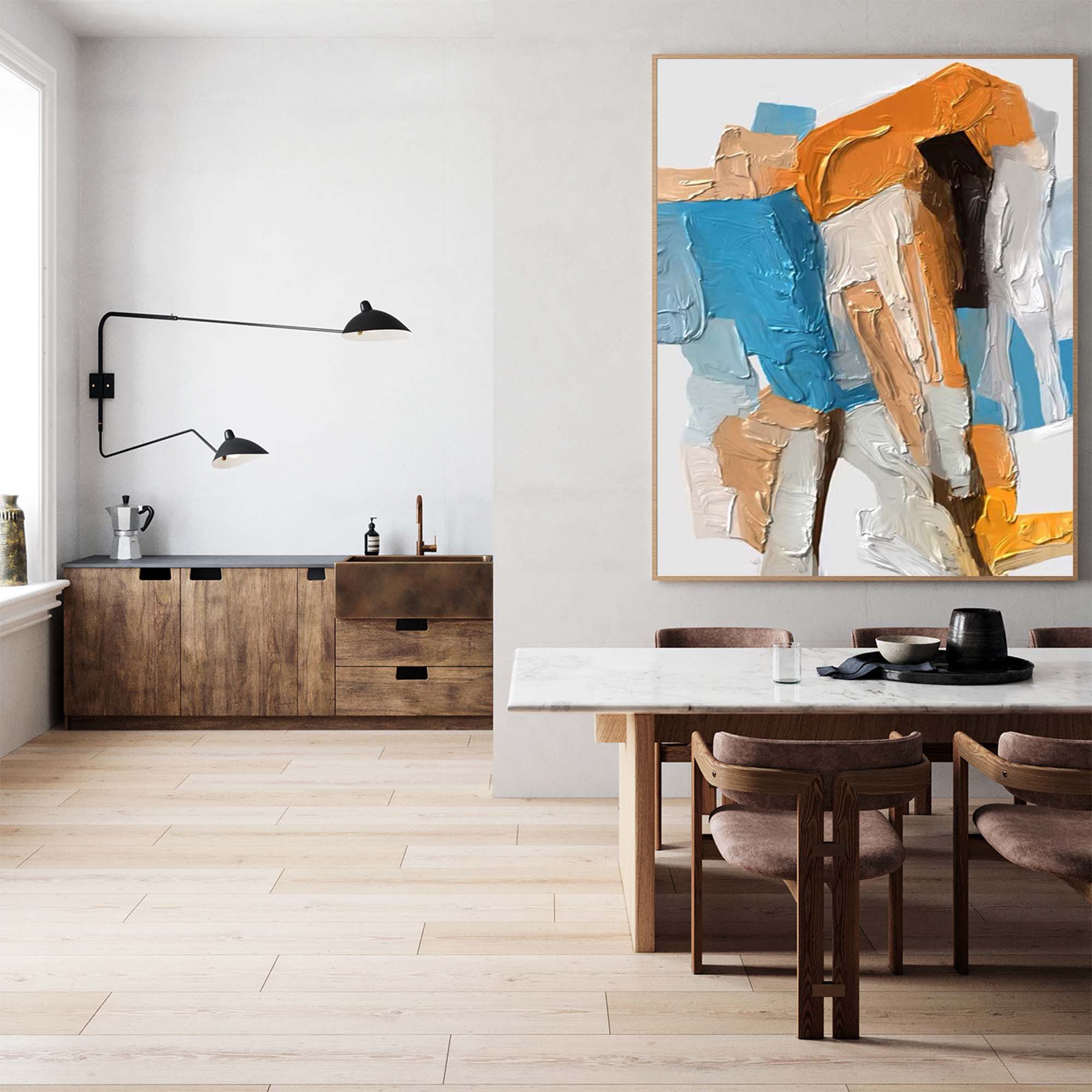 Wallart Rhythms of Blue and Gold