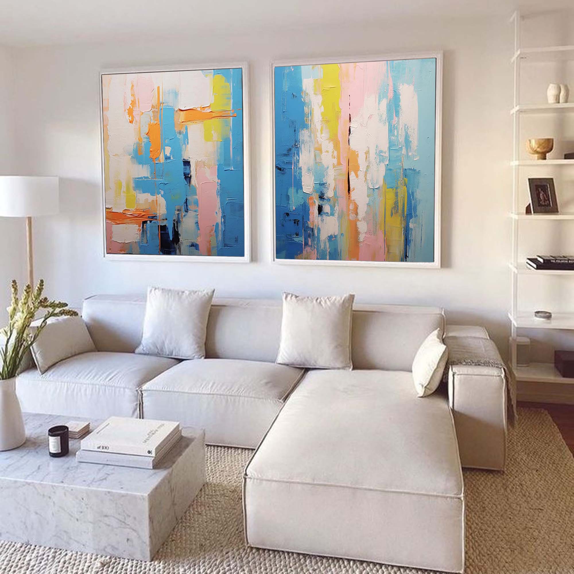 Wallart Vibrant Abstract Blue Art Set