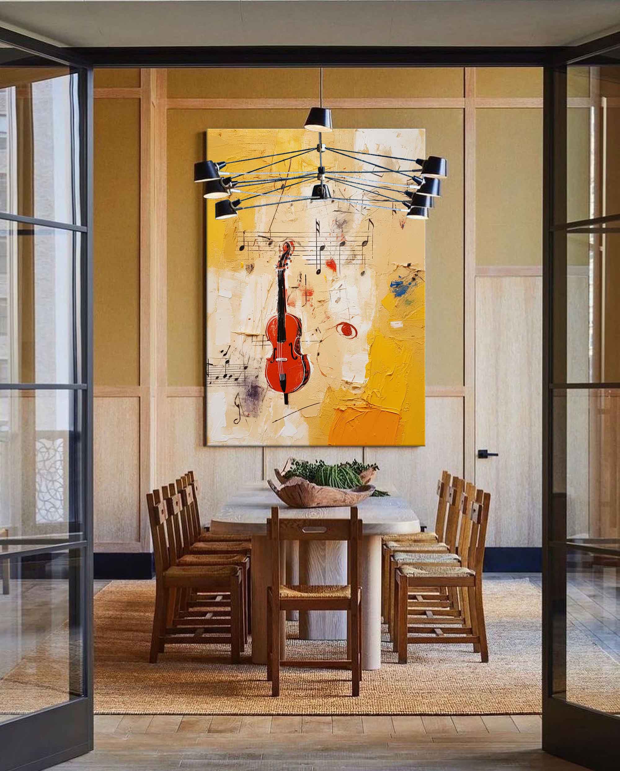 Wallart Abstract Violin Symphony Art