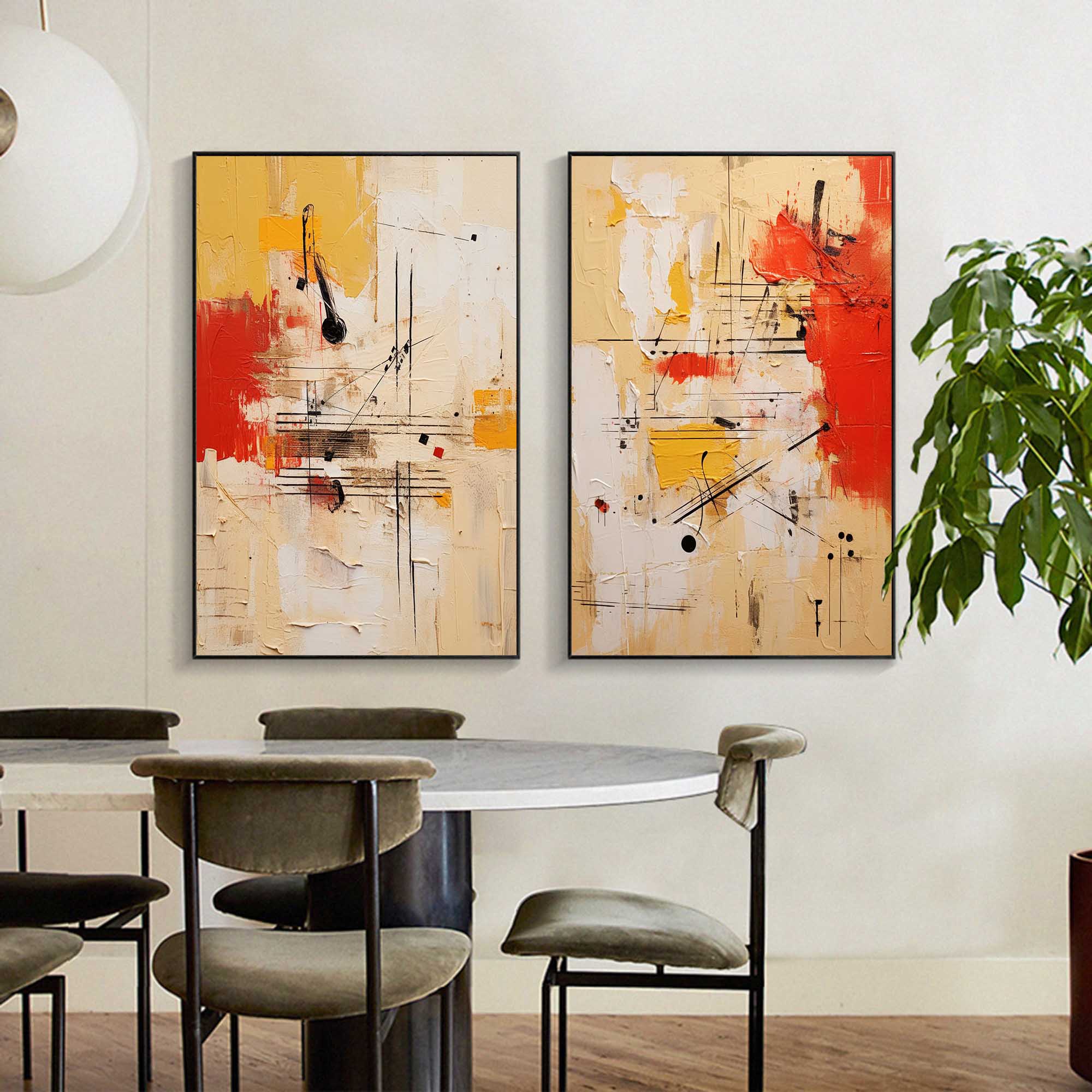 Wallart Vibrant Abstract Geometric Set