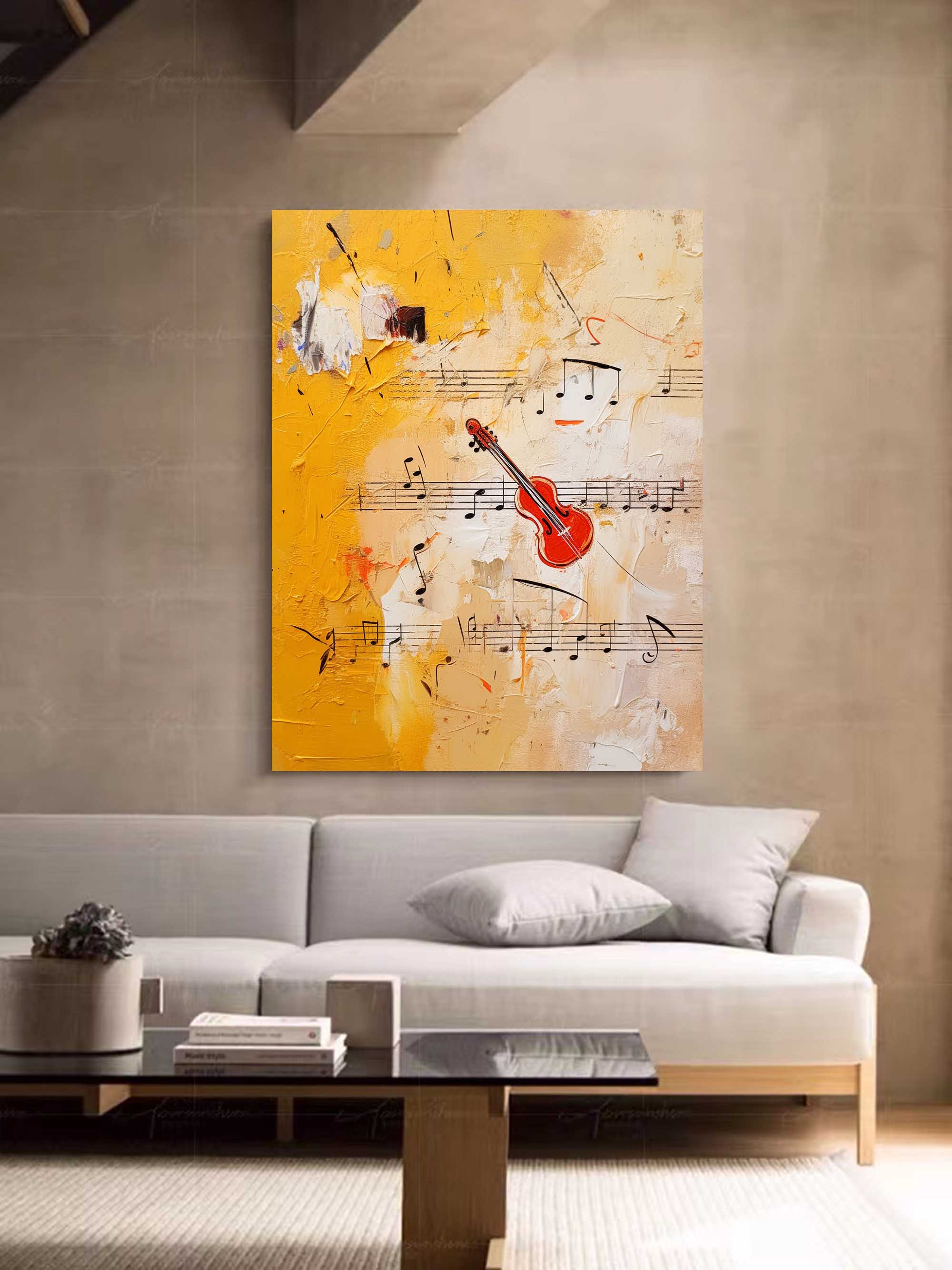 Wallart Symphony of Violin Abstract Art