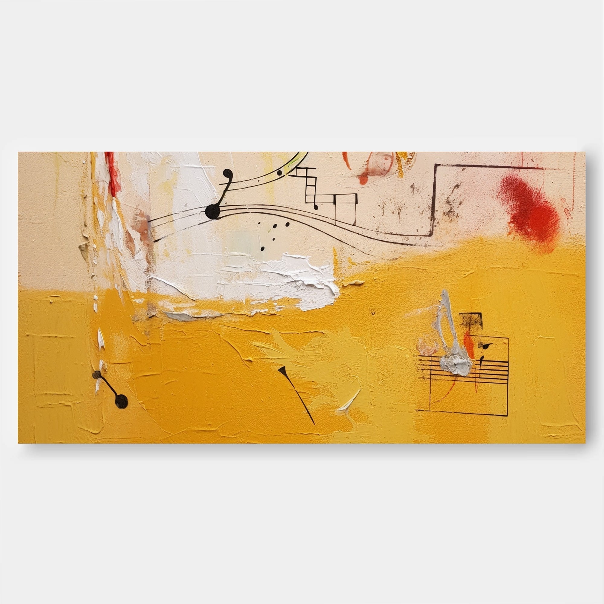Wallart Melodies in Abstract Yellow
