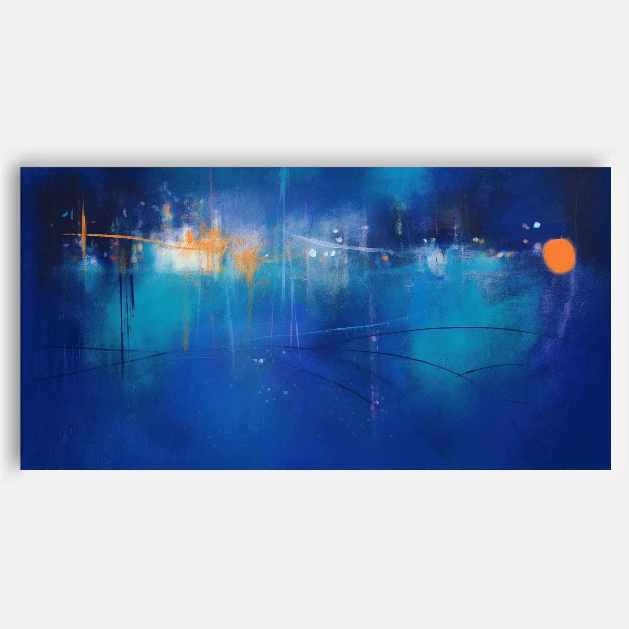 Wallart Vivid Blue Abstract Nightscape