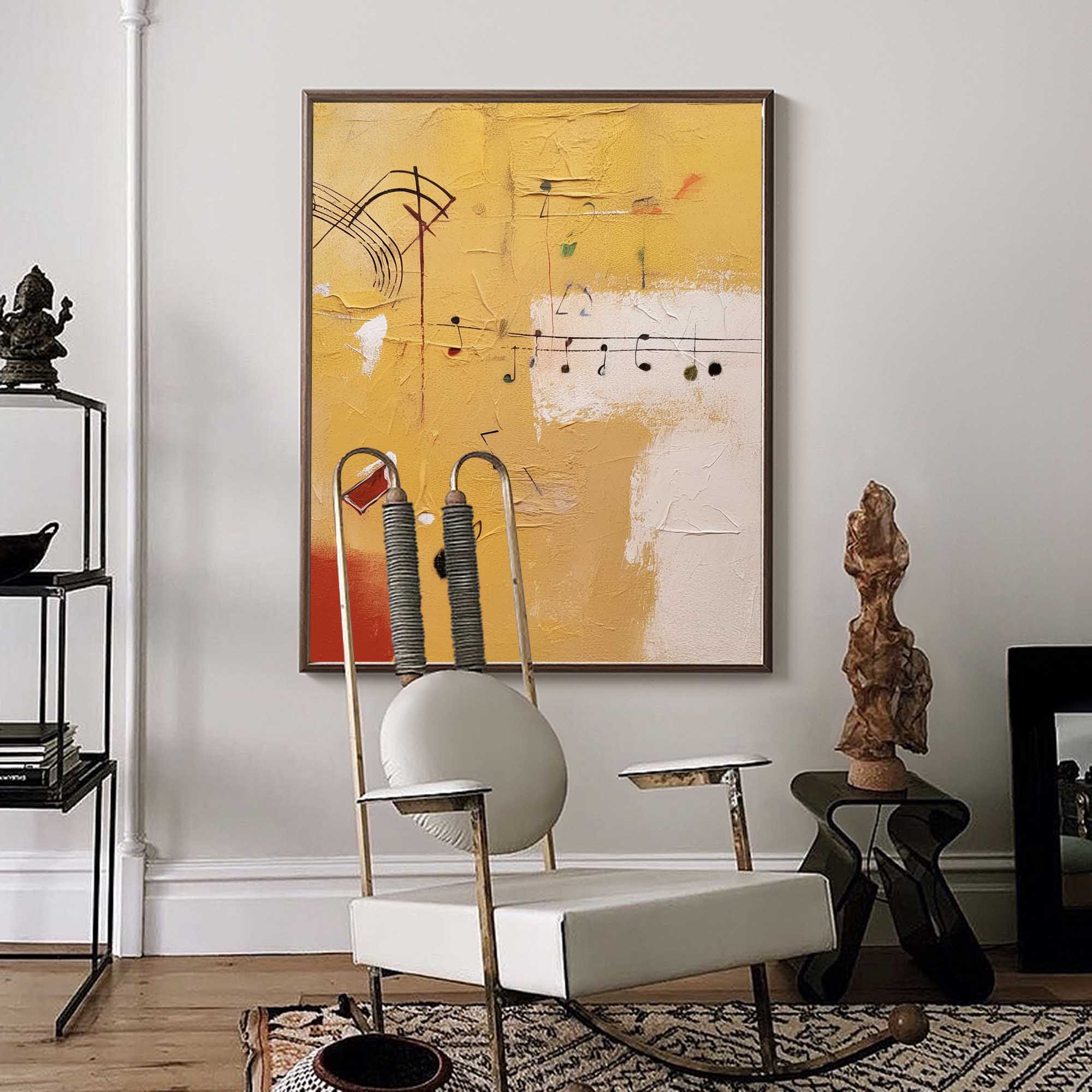 Wallart Melodic Abstract Symphony in Yellow
