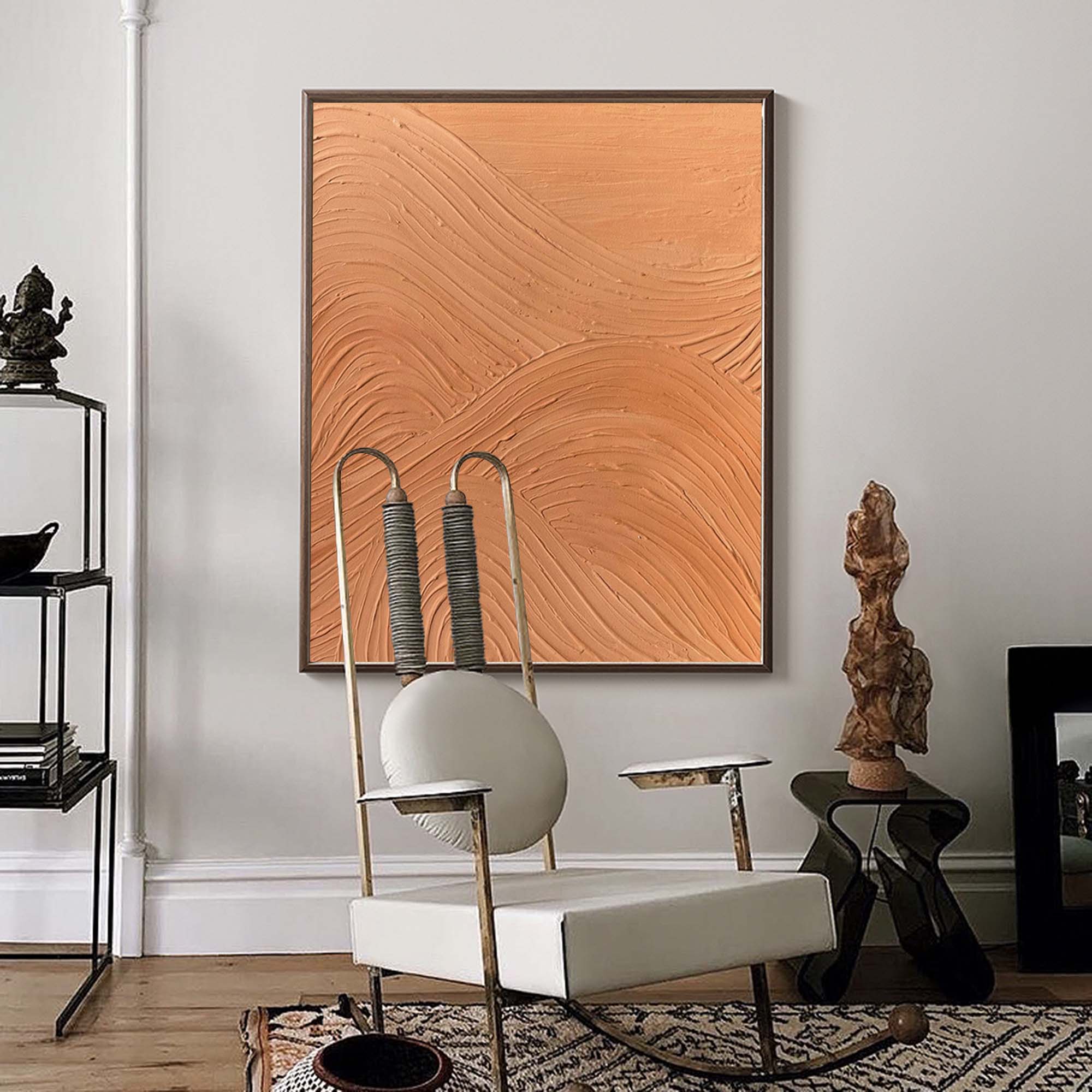Wallart Textured Wave Pattern Terracotta Art