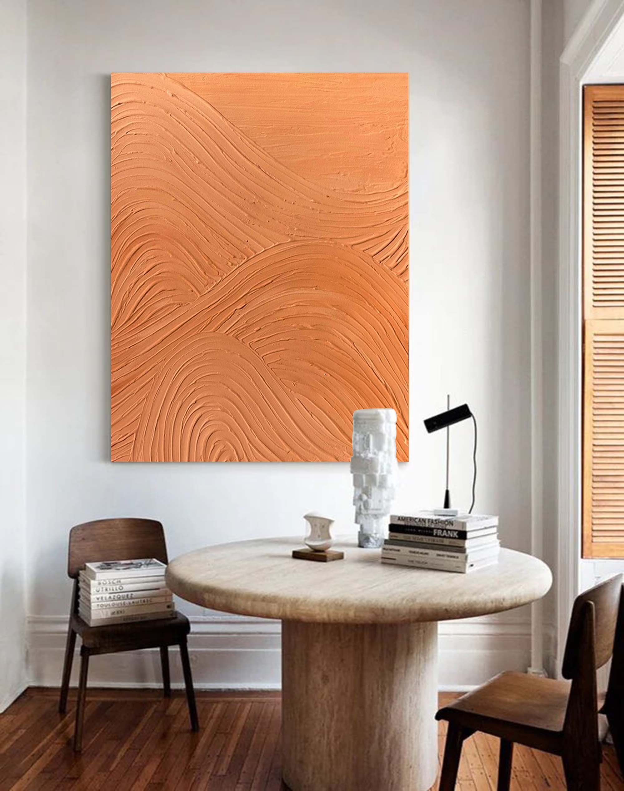 Wallart Textured Wave Pattern Terracotta Art