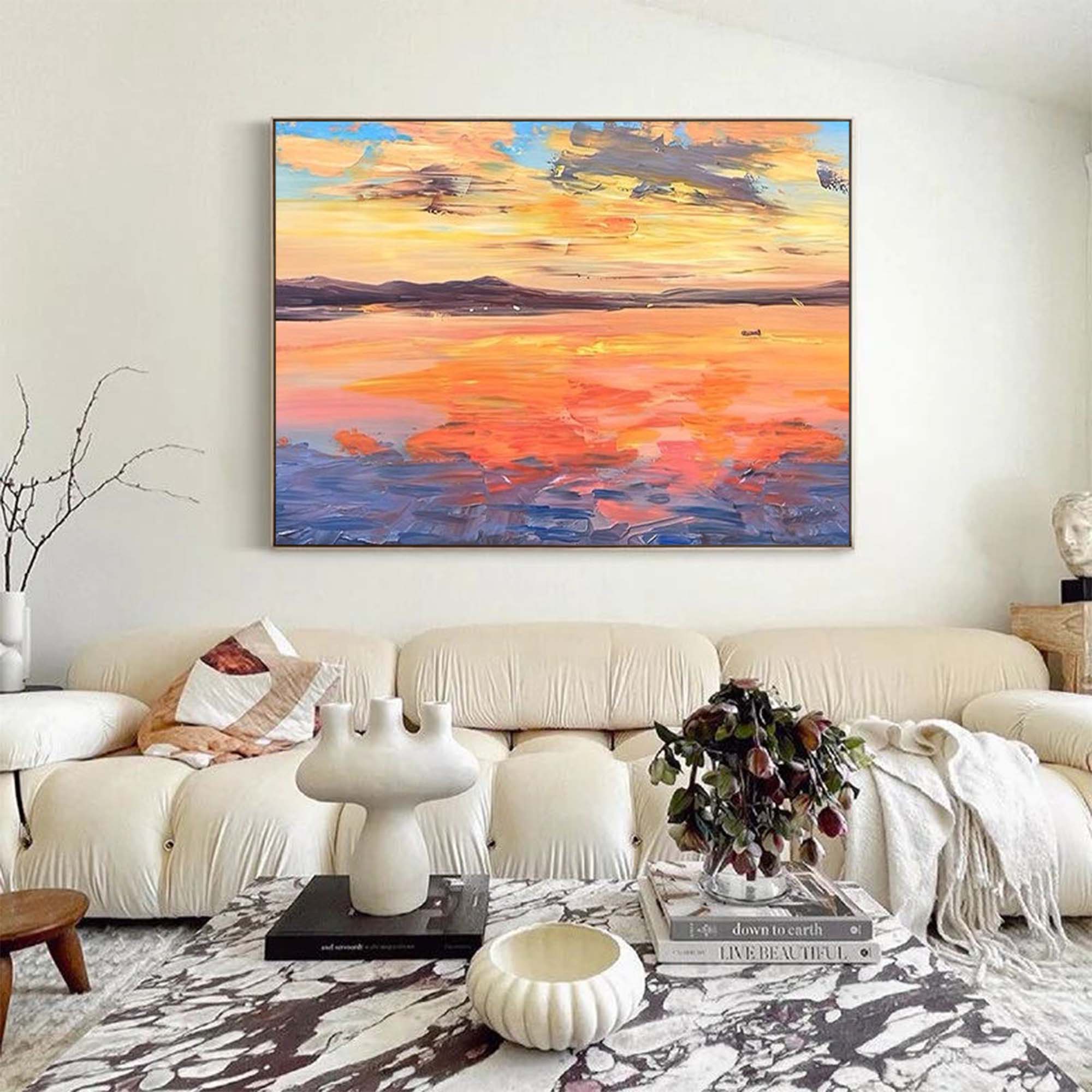 Wallart Sunset Glow Abstract Landscape Art
