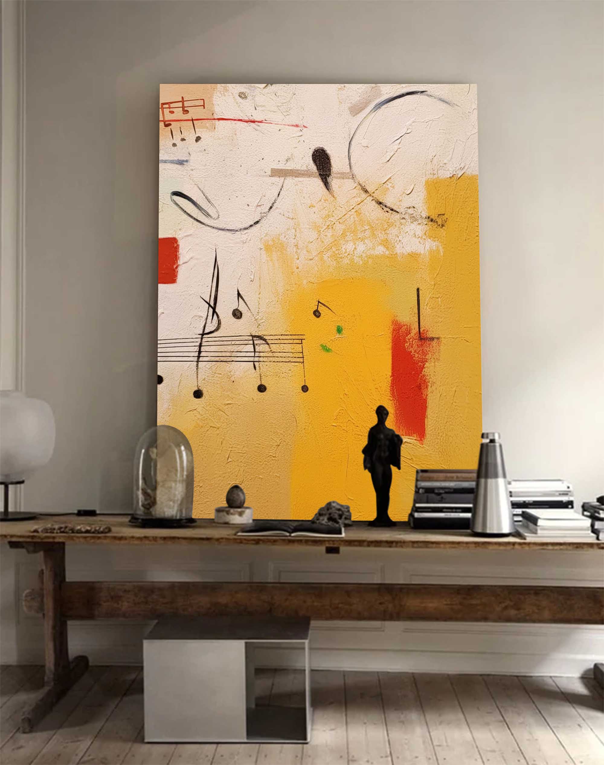 Wallart Abstract Rhythms in Yellow and Red