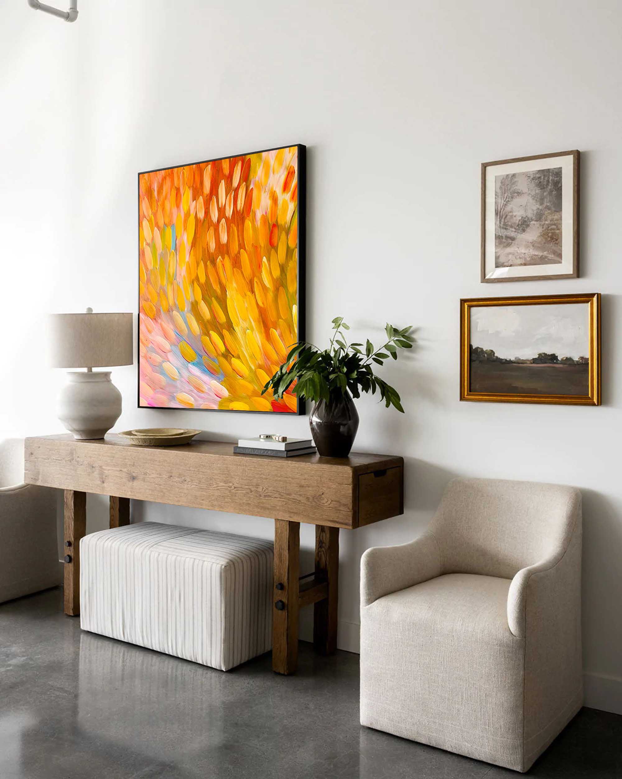 Wallart Vibrant Burst Abstract Oil Art