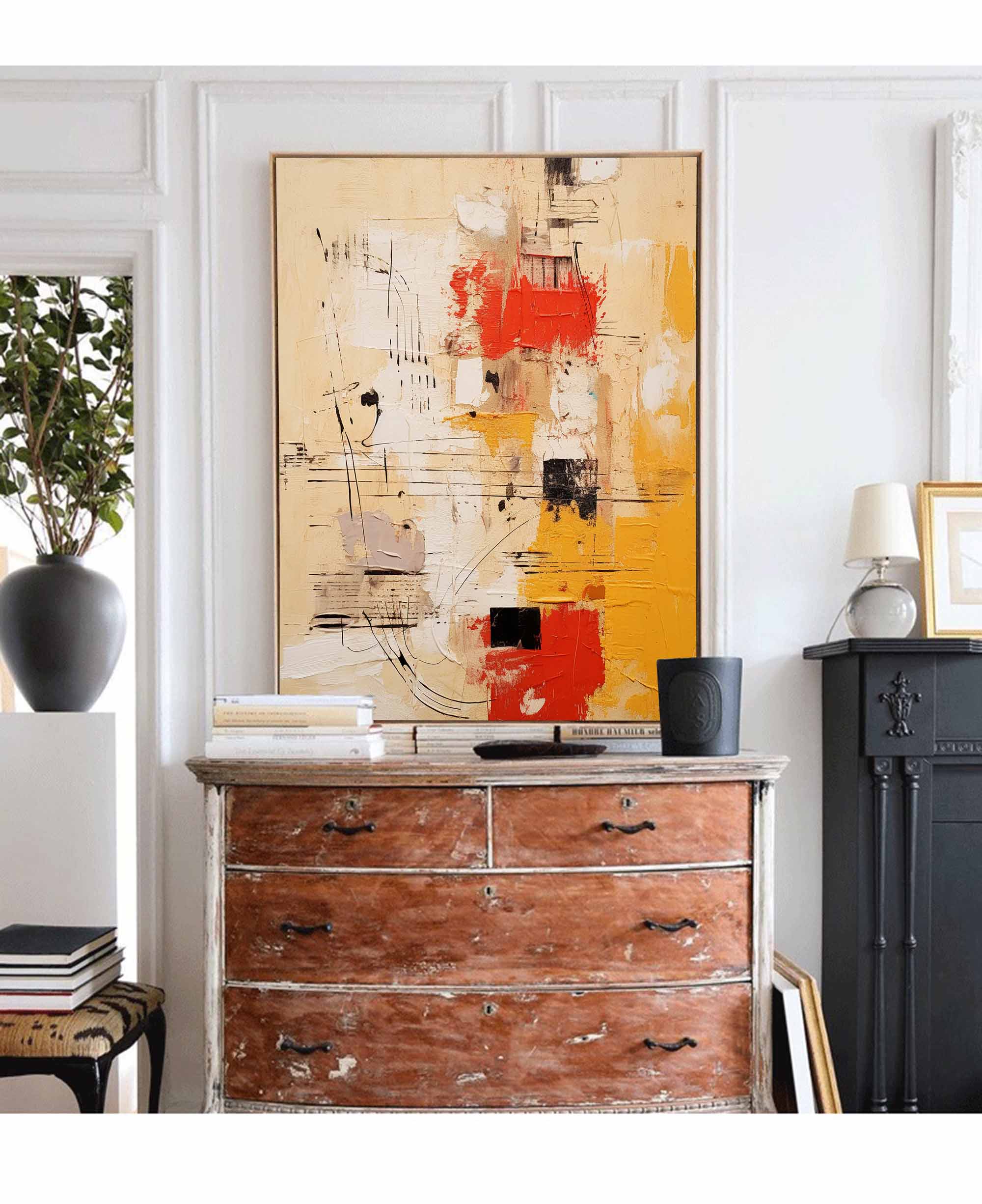 Wallart Bold Abstract Geometric Brushstrokes