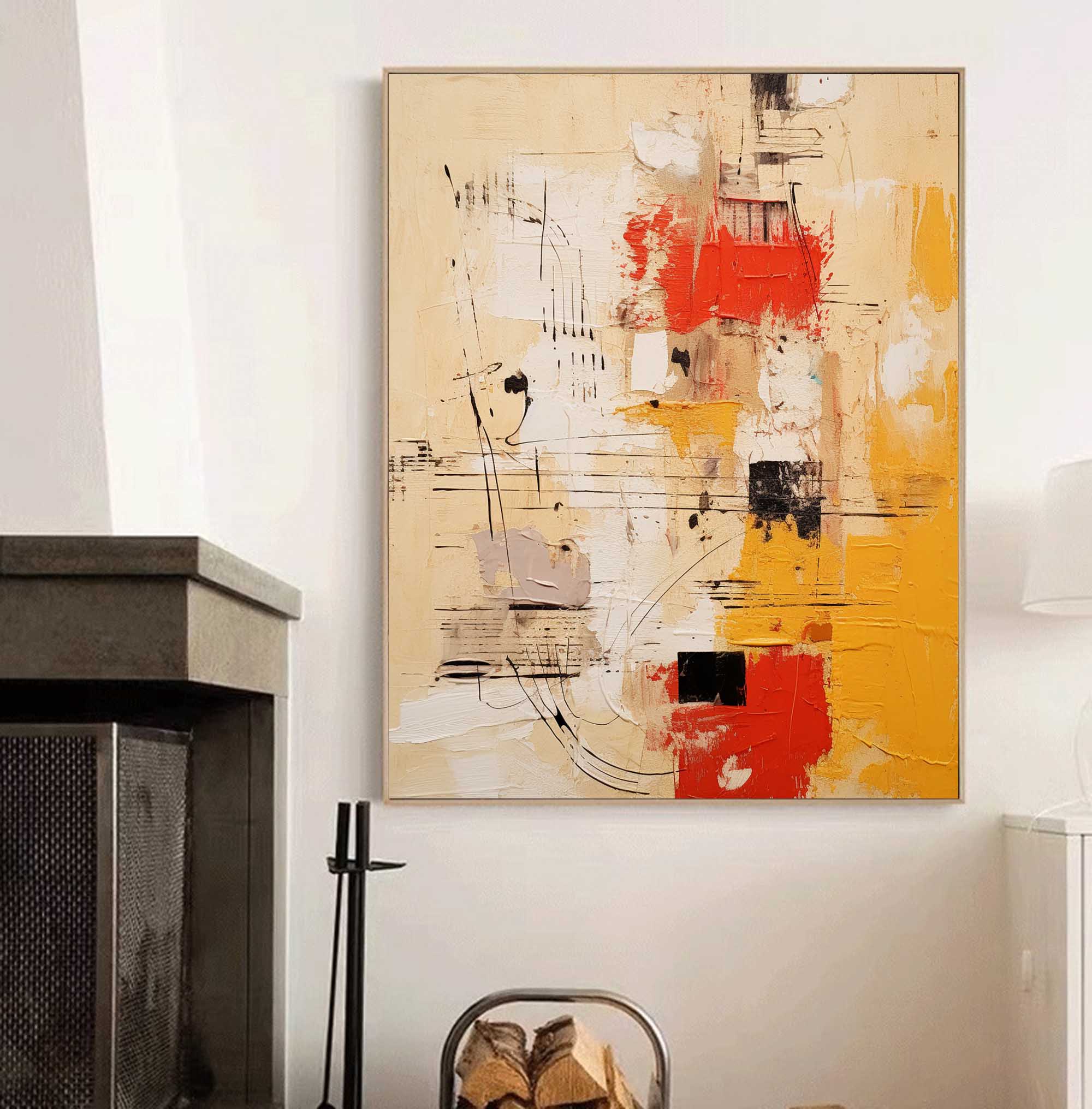 Wallart Bold Abstract Geometric Brushstrokes